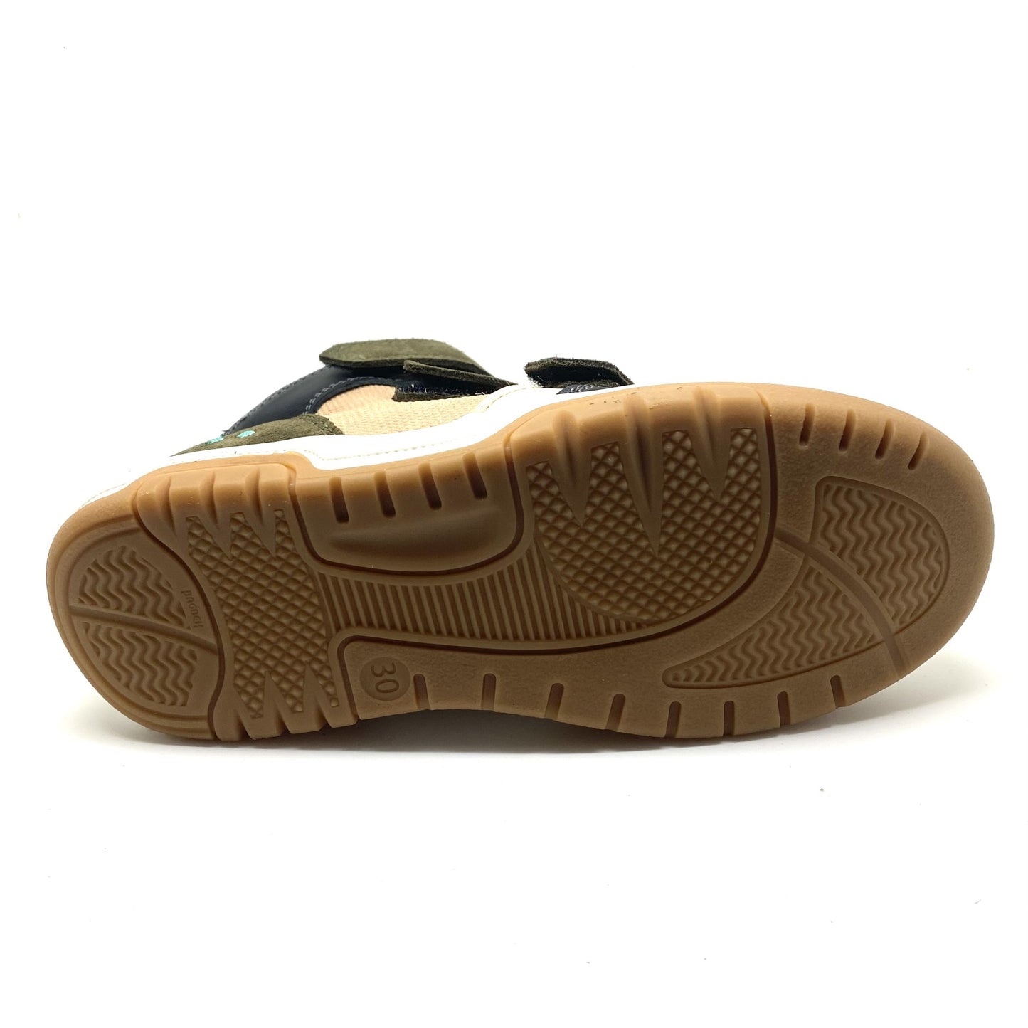 Bunnies kaki hoge sneaker met 3 velcro's