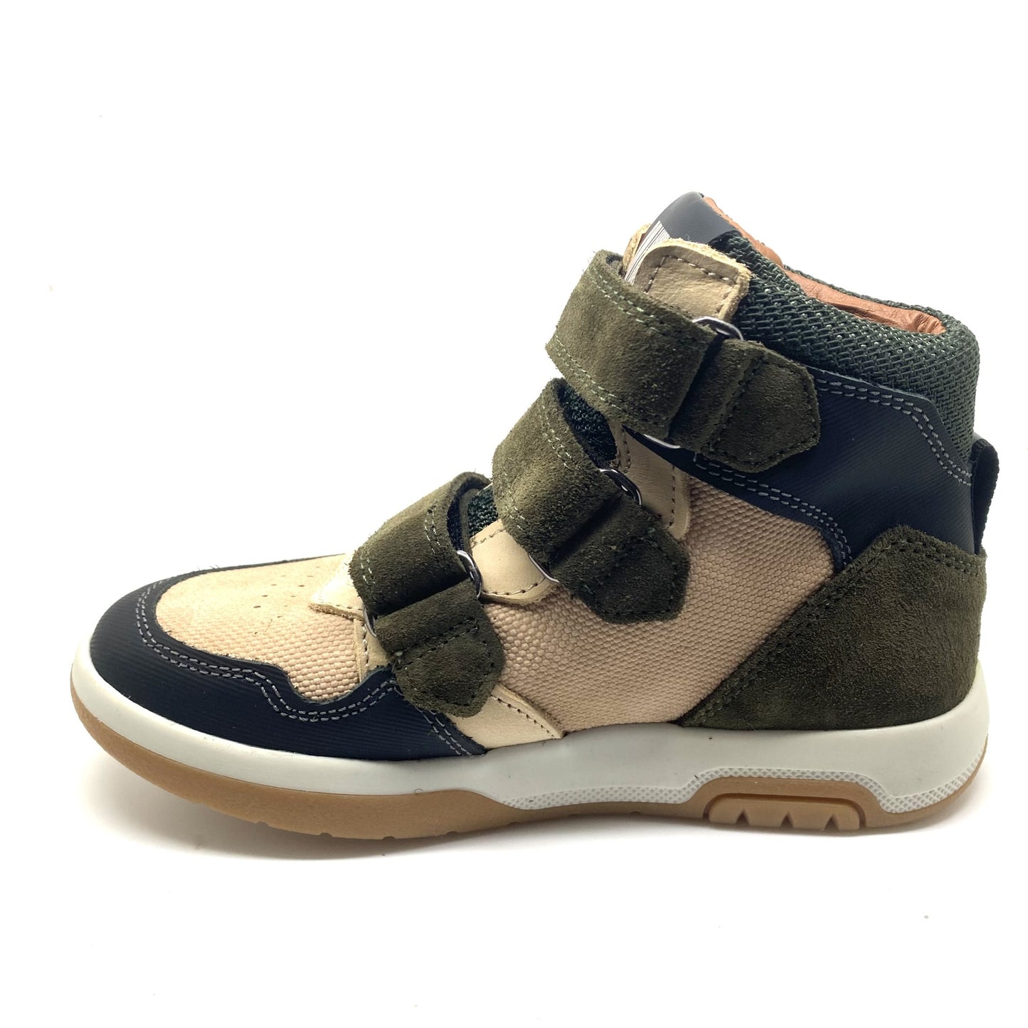 Bunnies kaki hoge sneaker met 3 velcro's