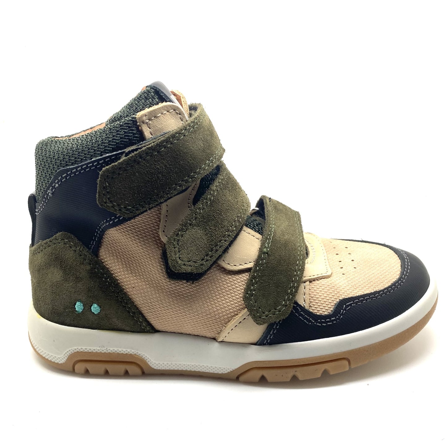 Bunnies kaki hoge sneaker met 3 velcro's