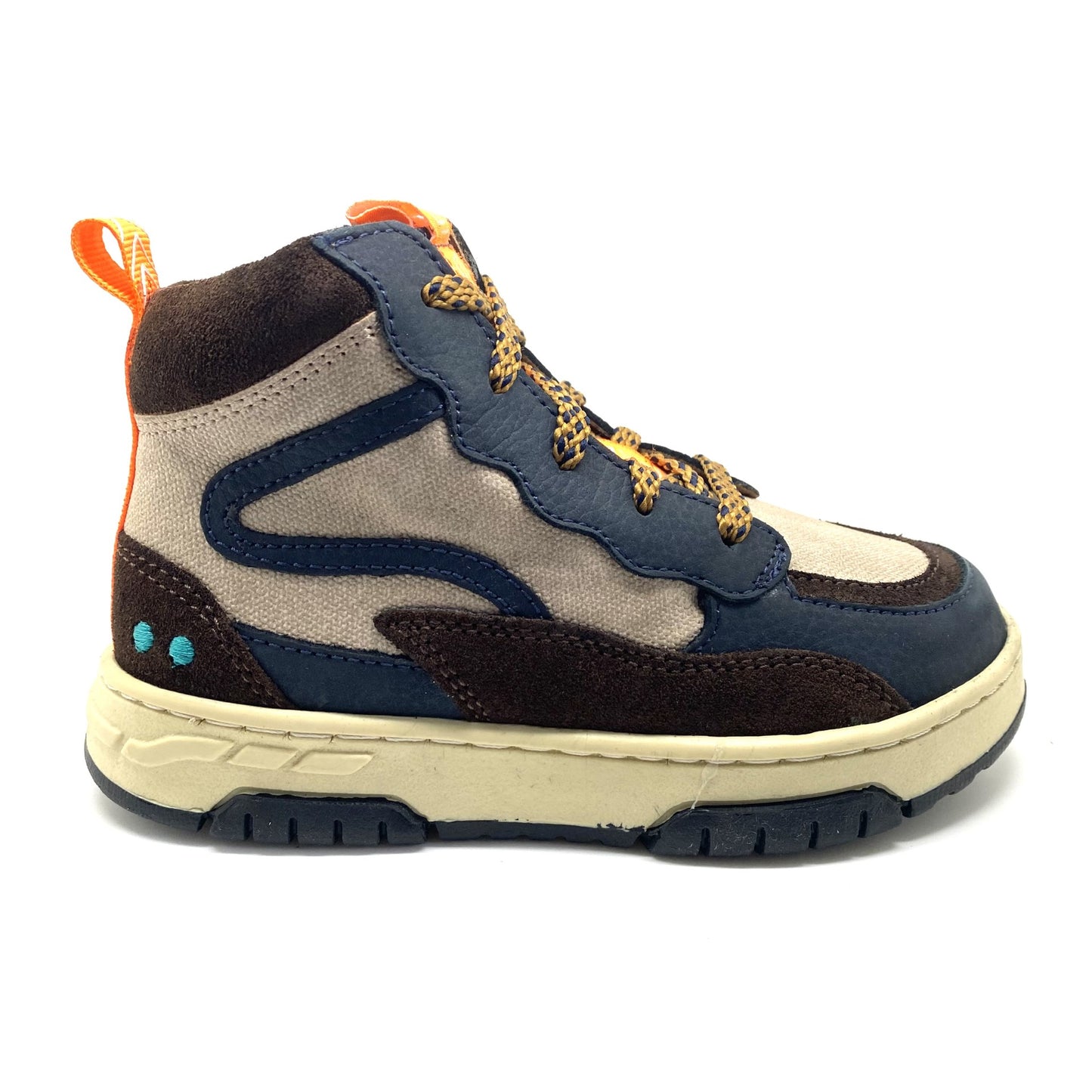 Bunnies hoge sneaker met fluo oranje