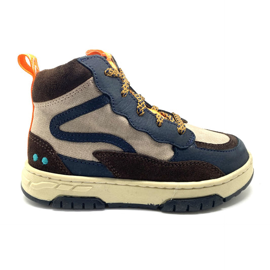 Bunnies hoge sneaker met fluo oranje
