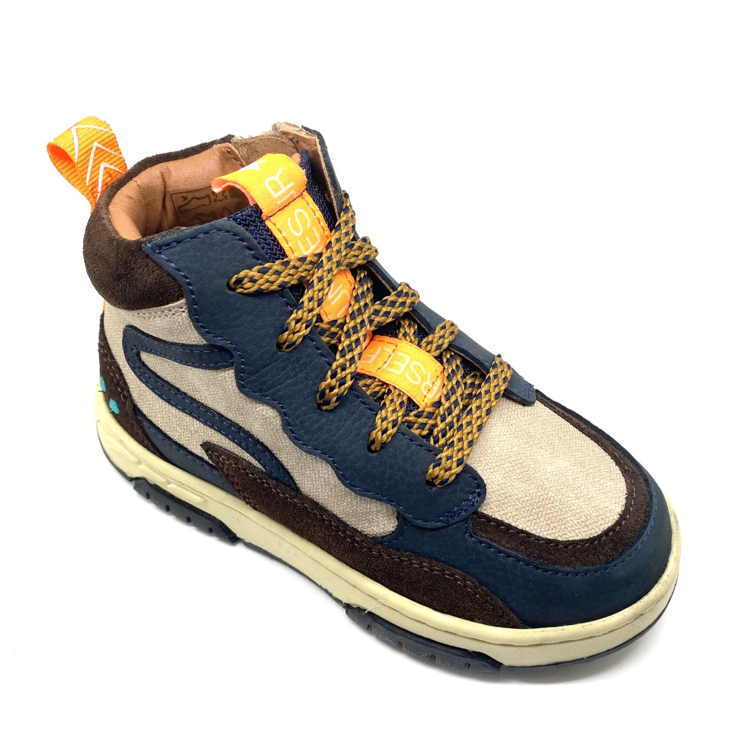 Bunnies hoge sneaker met fluo oranje