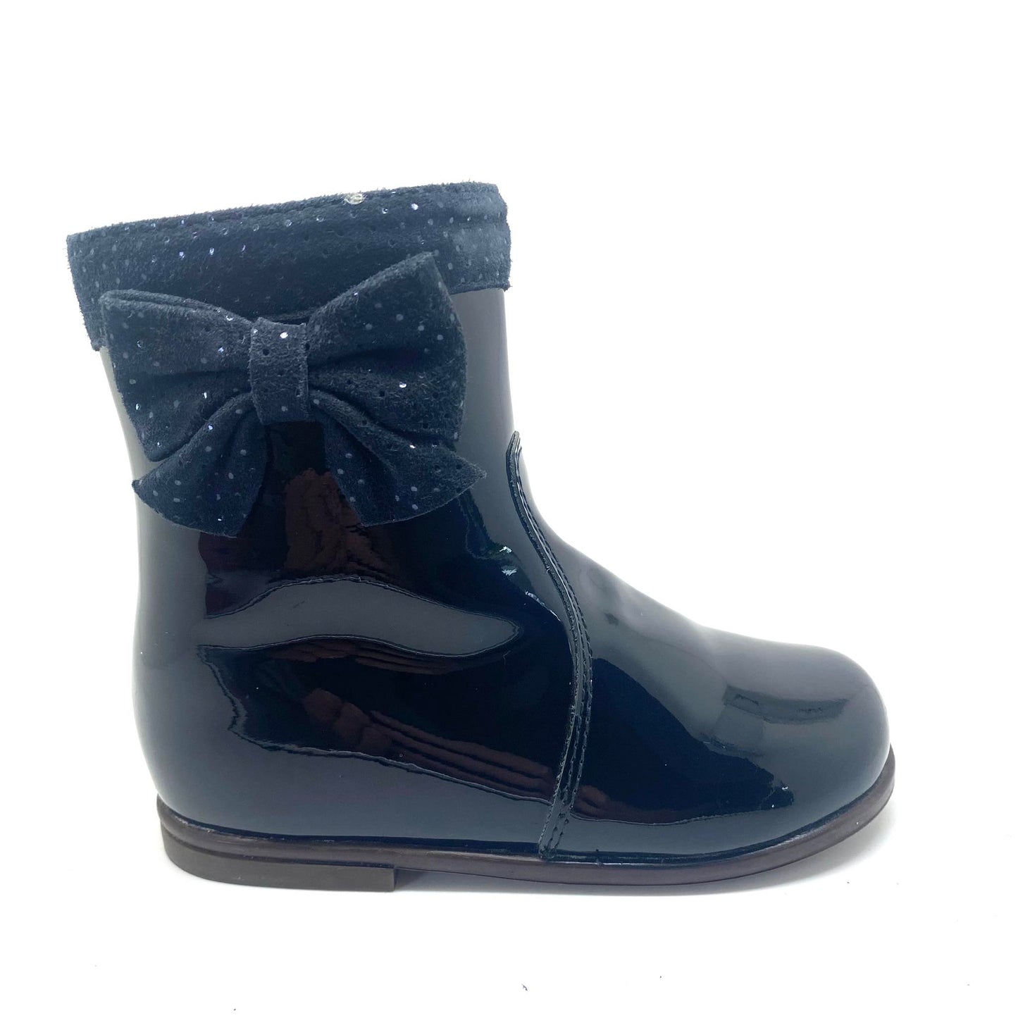 Beberlis blauw laarsje in lak