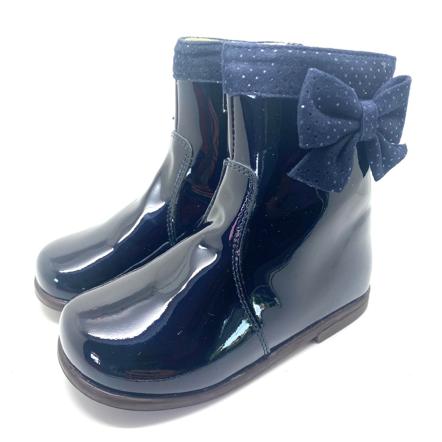 Beberlis blauw laarsje in lak