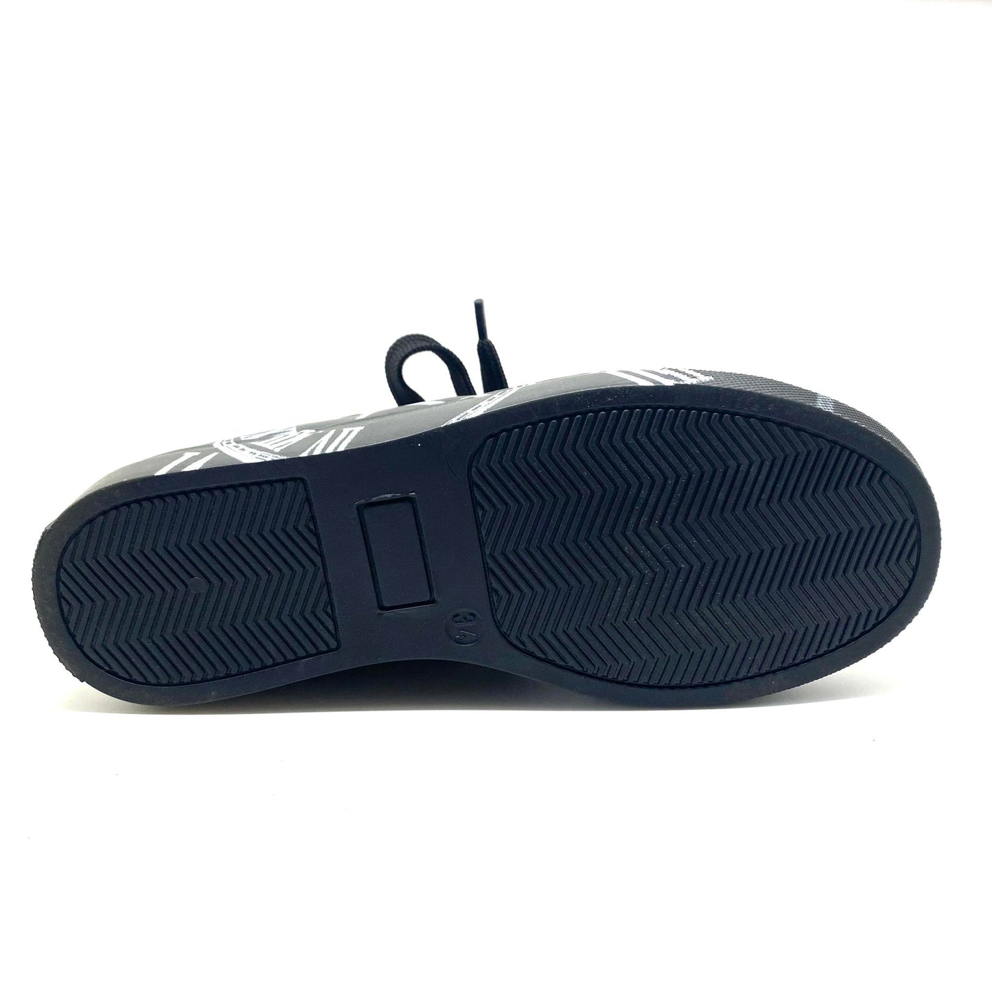 Be Kool lage sneaker zwart met klok op