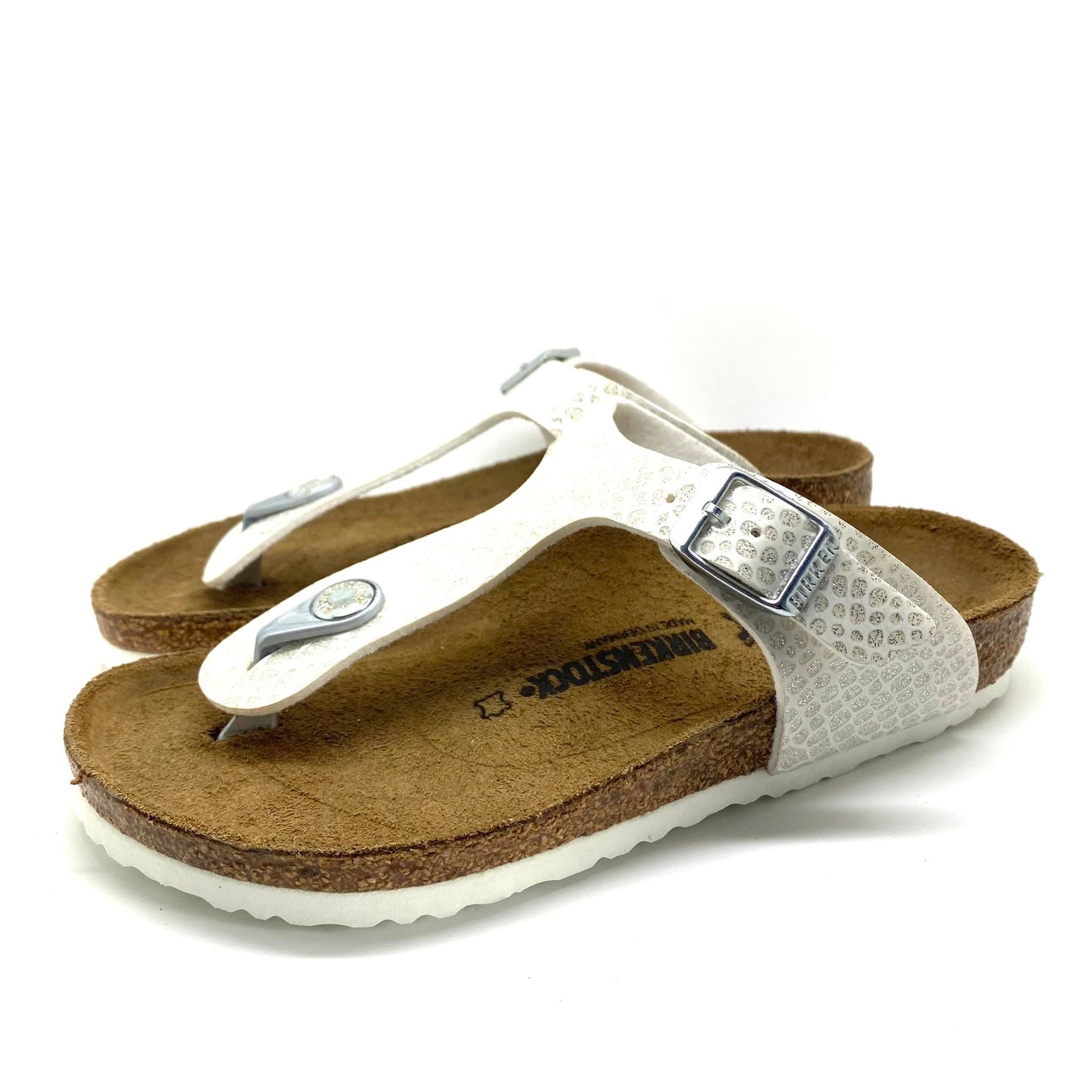 Birkenstock Gizeh model wit zilver