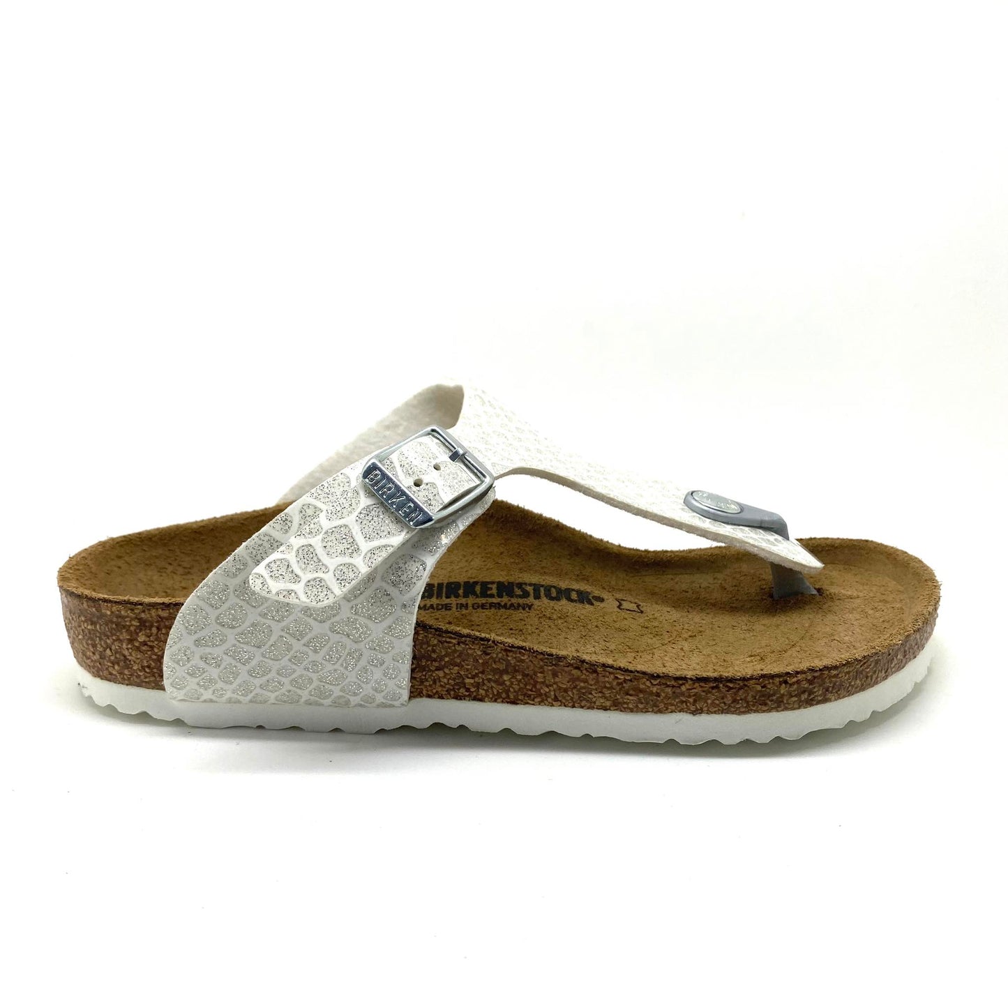 Birkenstock Gizeh model wit zilver
