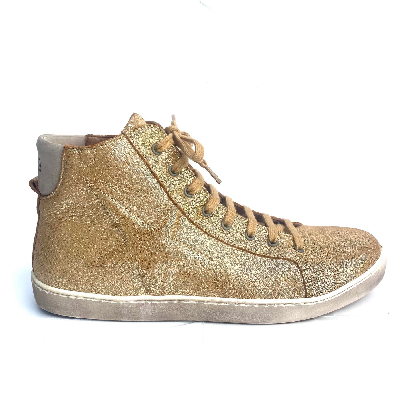Bisgaard hoge sneaker goud met rits
