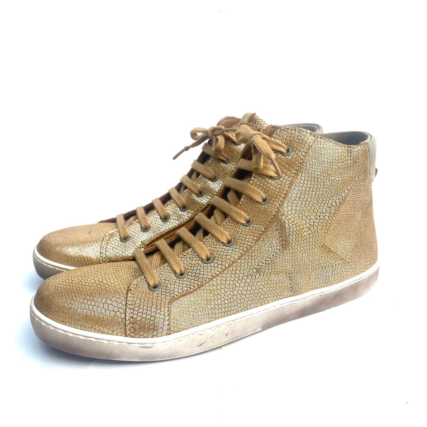 Bisgaard hoge sneaker goud met rits