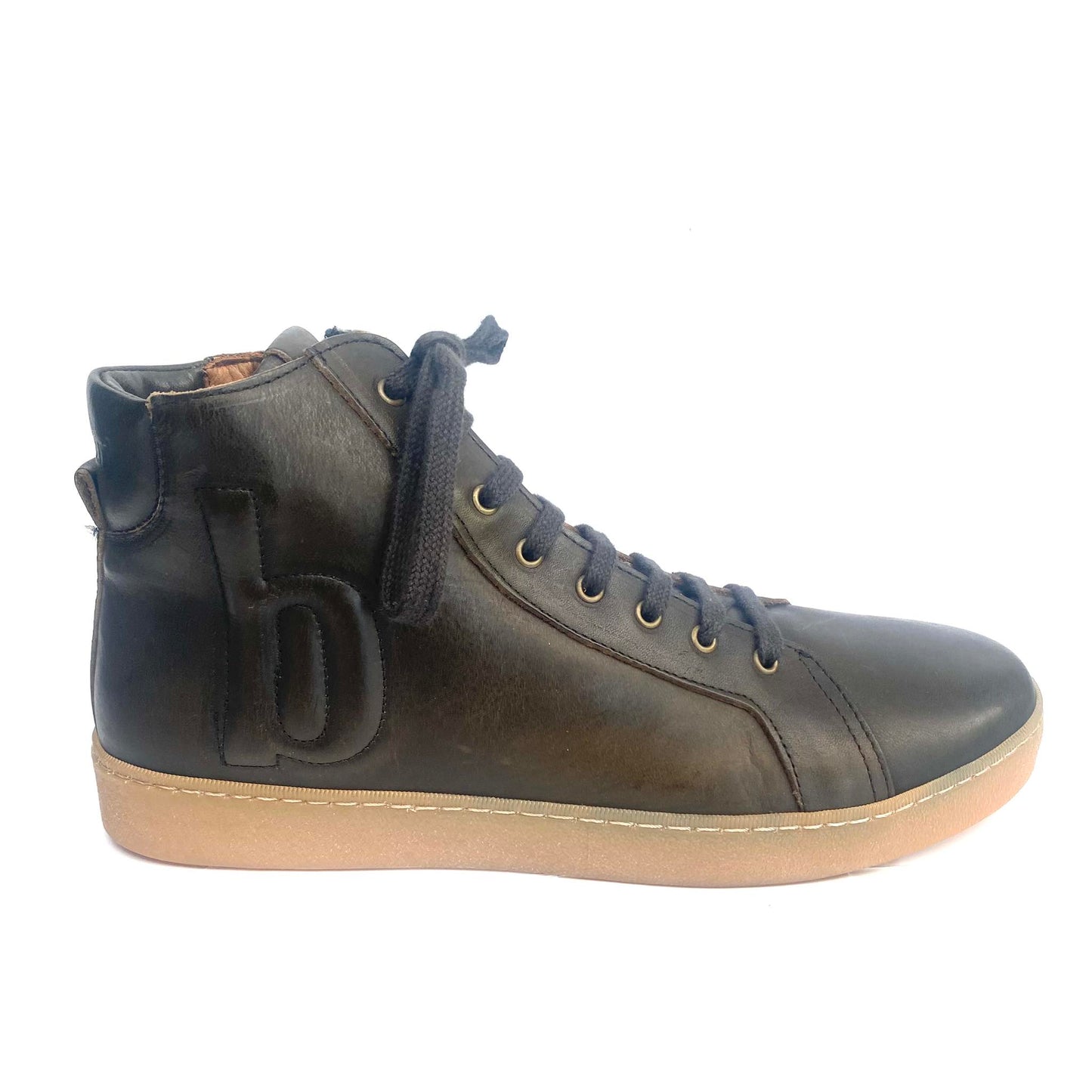 Bisgaard hoge sneaker met rits zwart Bruin