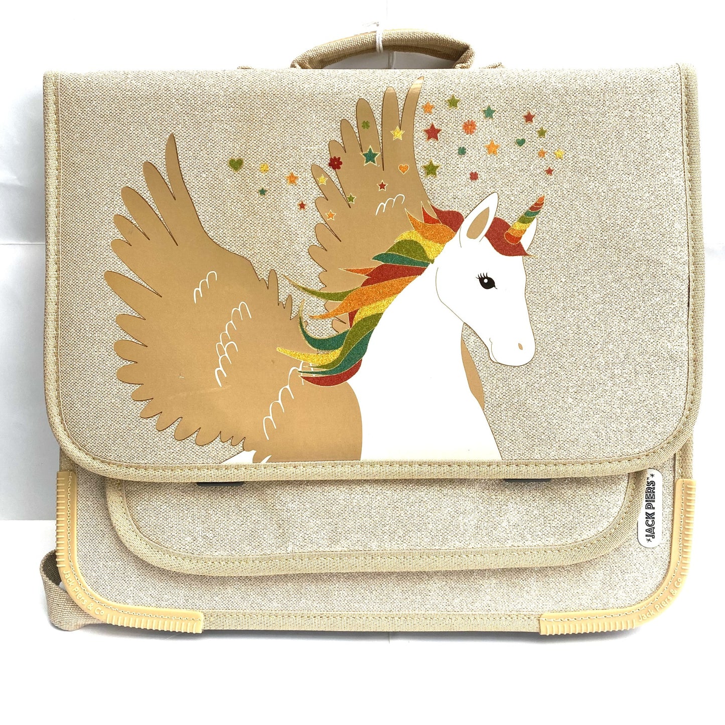 Jack Pierce boekentas unicorn goud glitter.