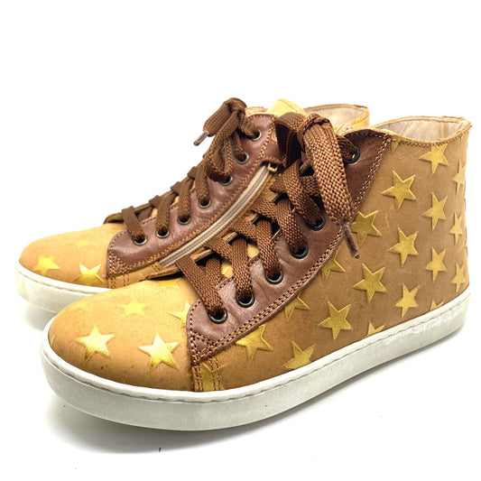 JFF sneaker bruin gouden sterren met rits