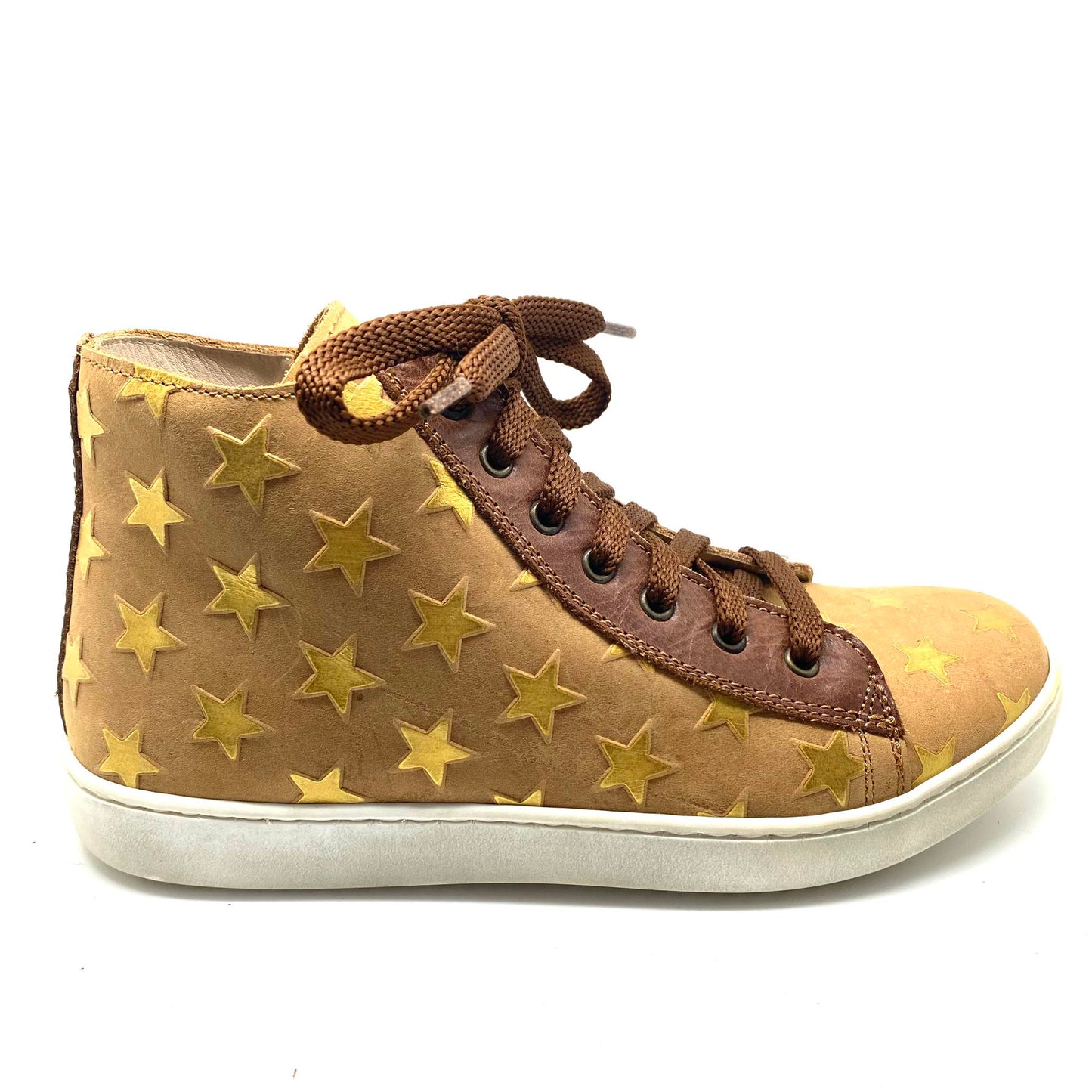 JFF sneaker bruin gouden sterren met rits