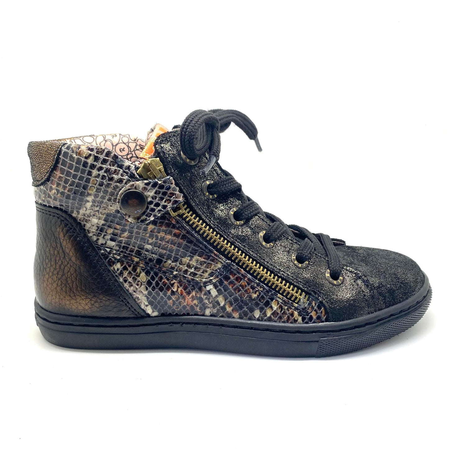 Red Rag sneaker met leopard printen en 2 ritsen