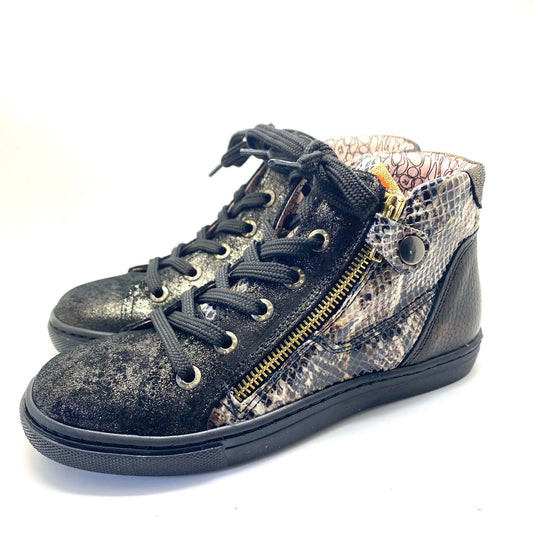 Red Rag sneaker met leopard printen en 2 ritsen