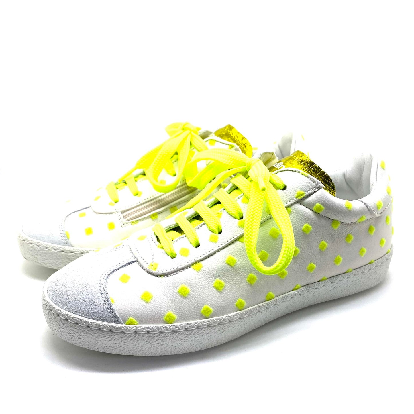 Rondinella sneaker wit met gele bolletjes