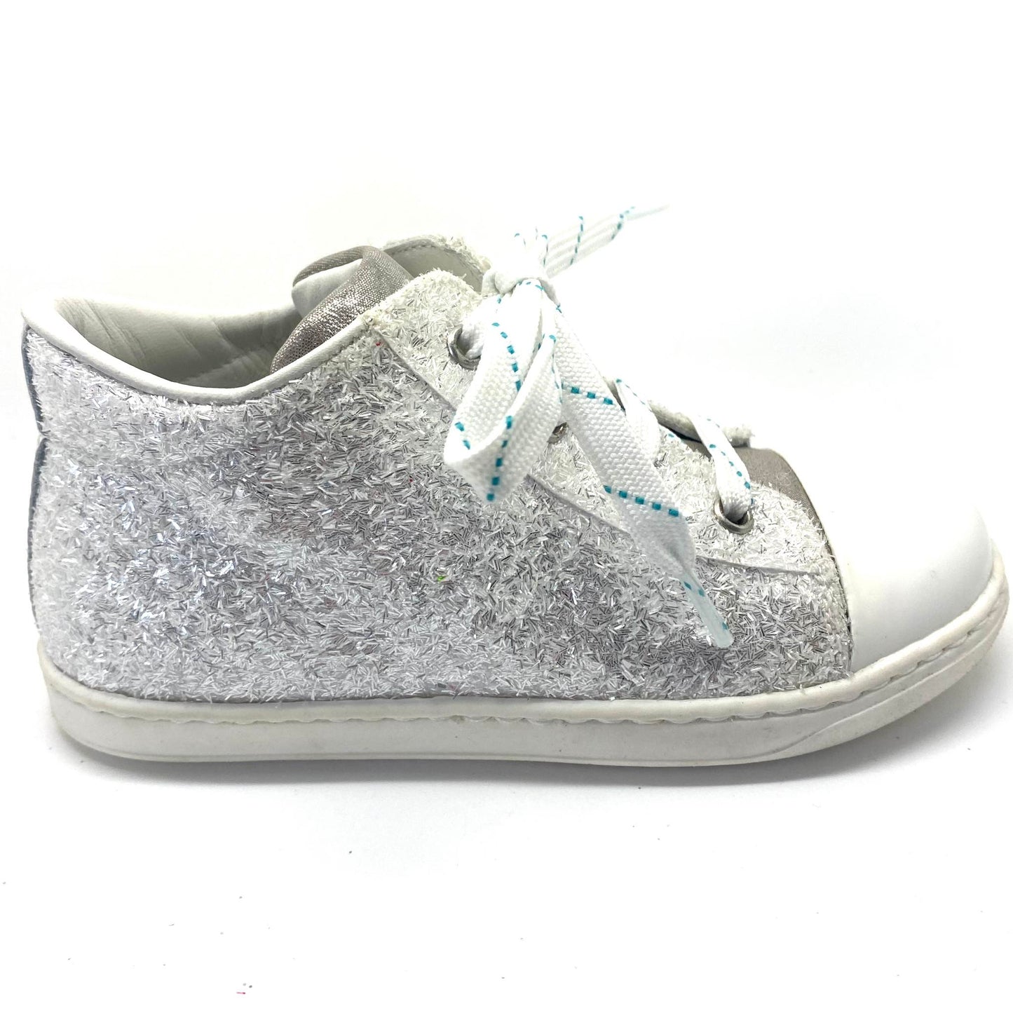 Rondinella sneaker wit glitter met rits
