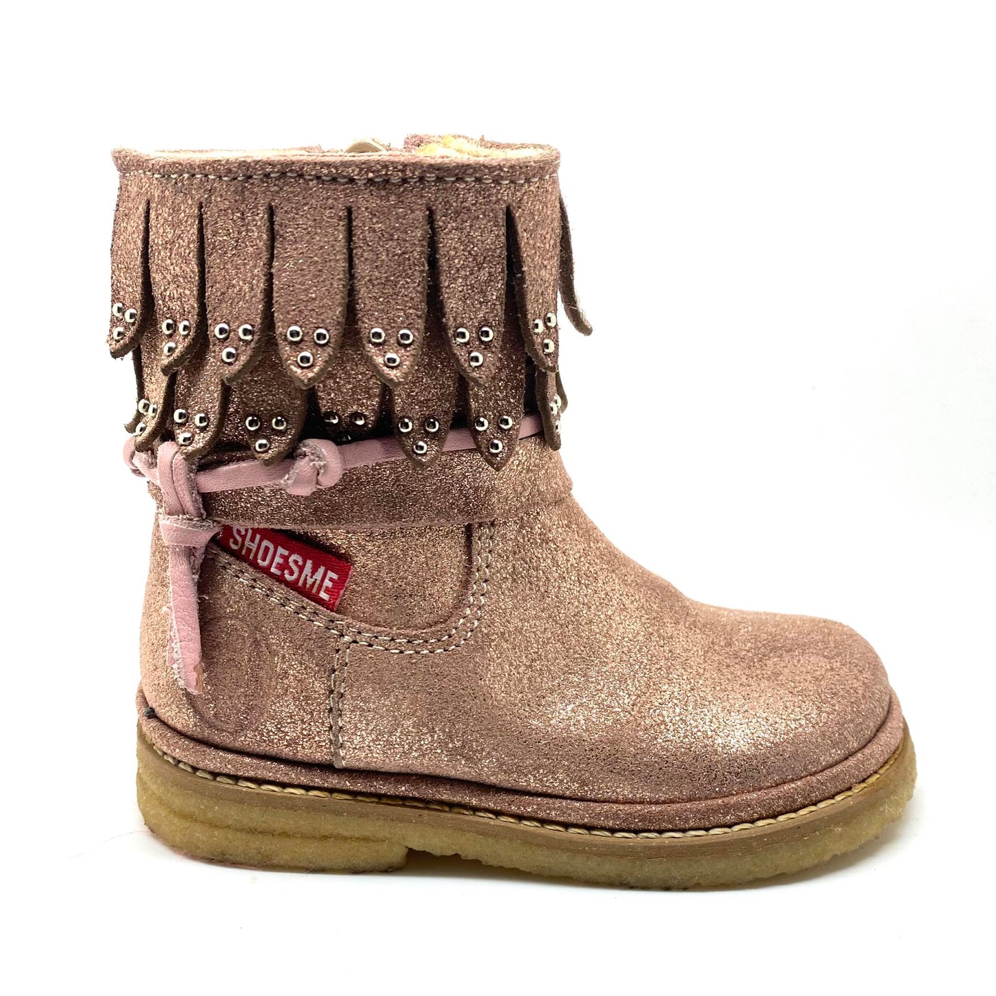 Shoesme laarsje roos met pels in.