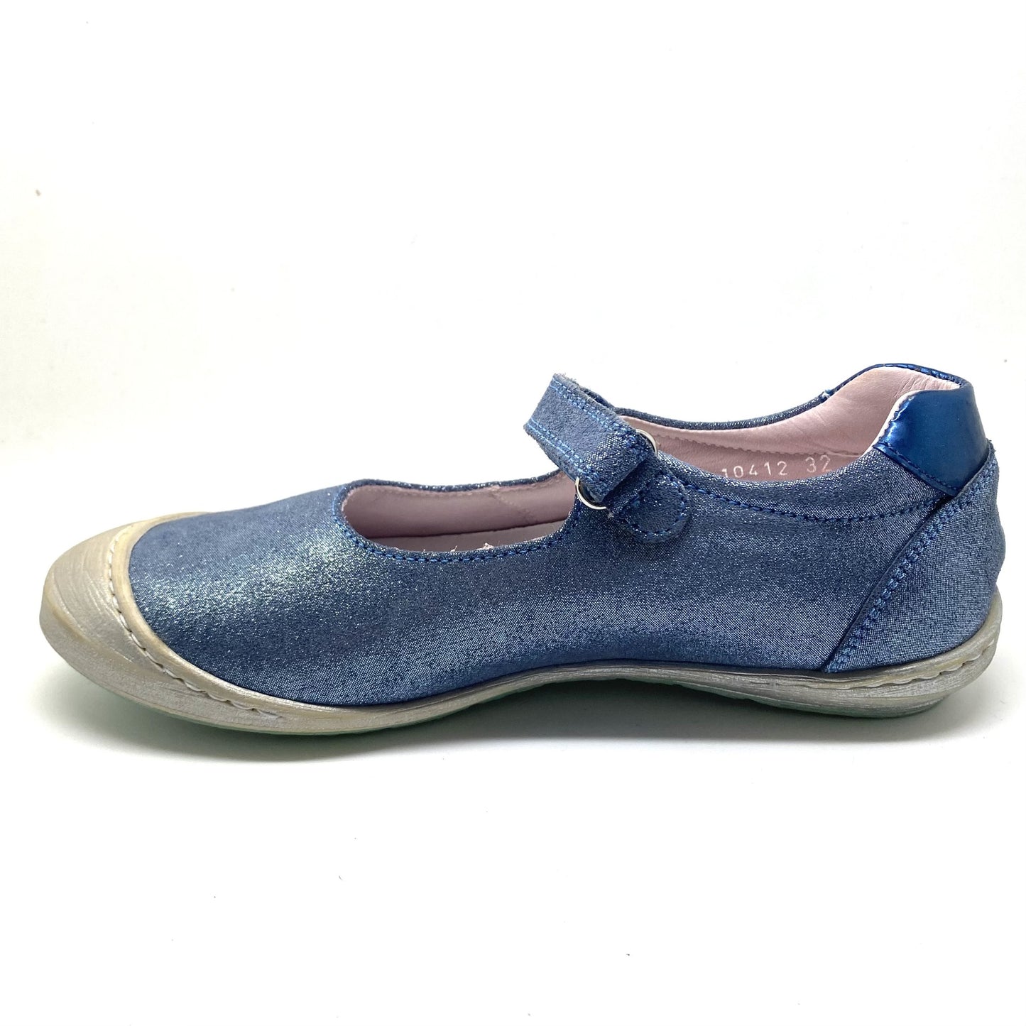 Rondinella ballerina blauw met velcro en rubberen tip