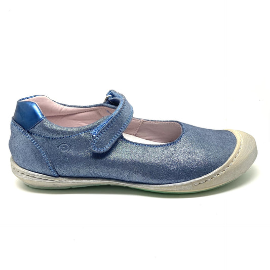 Rondinella ballerina blauw met velcro en rubberen tip