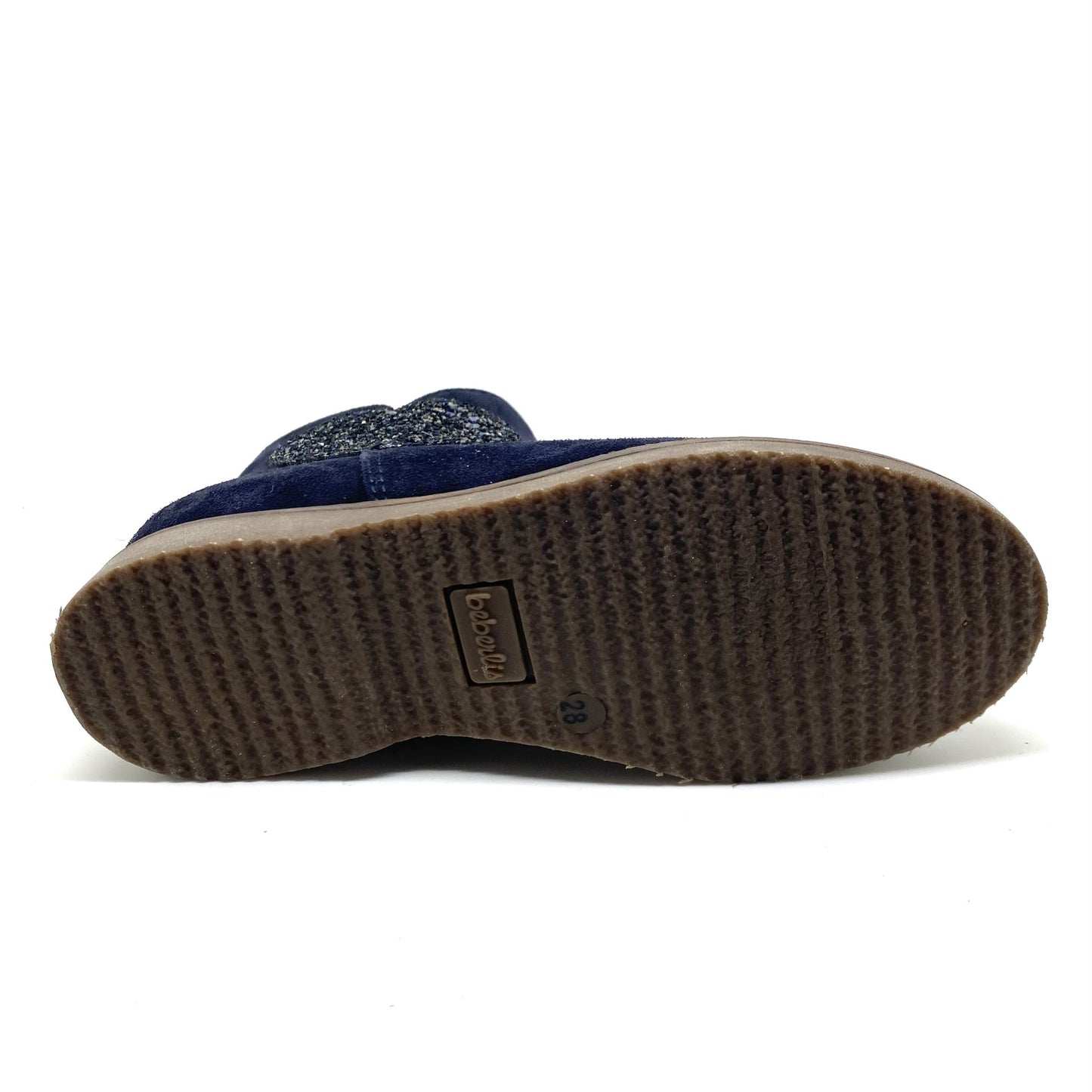 Beberlis lage laars blauw met glitter hart