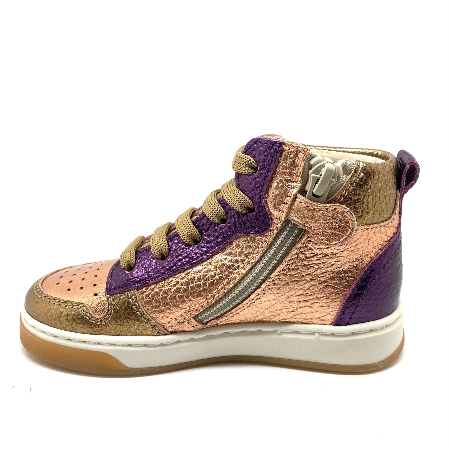 Beberlis sneaker roos paars en goud