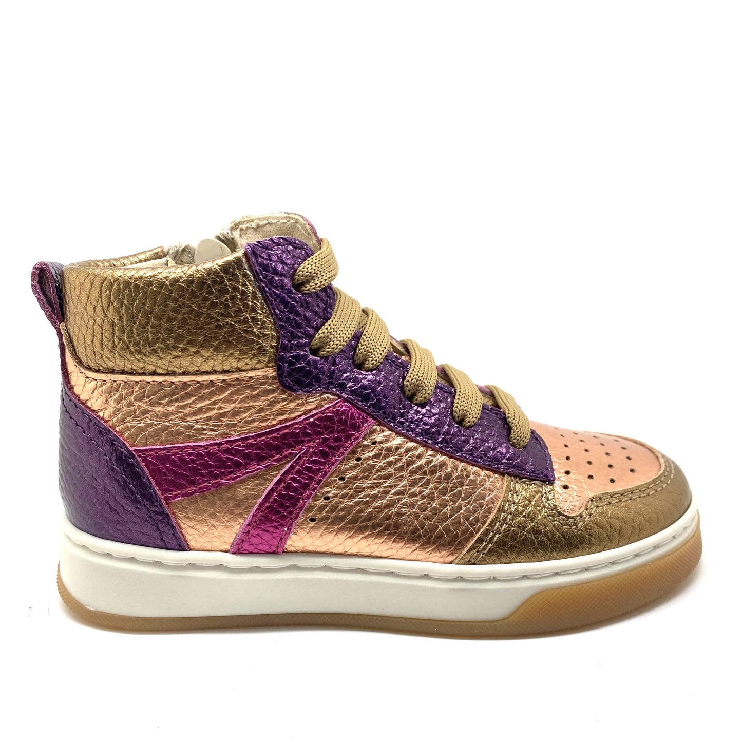 Beberlis sneaker roos paars en goud