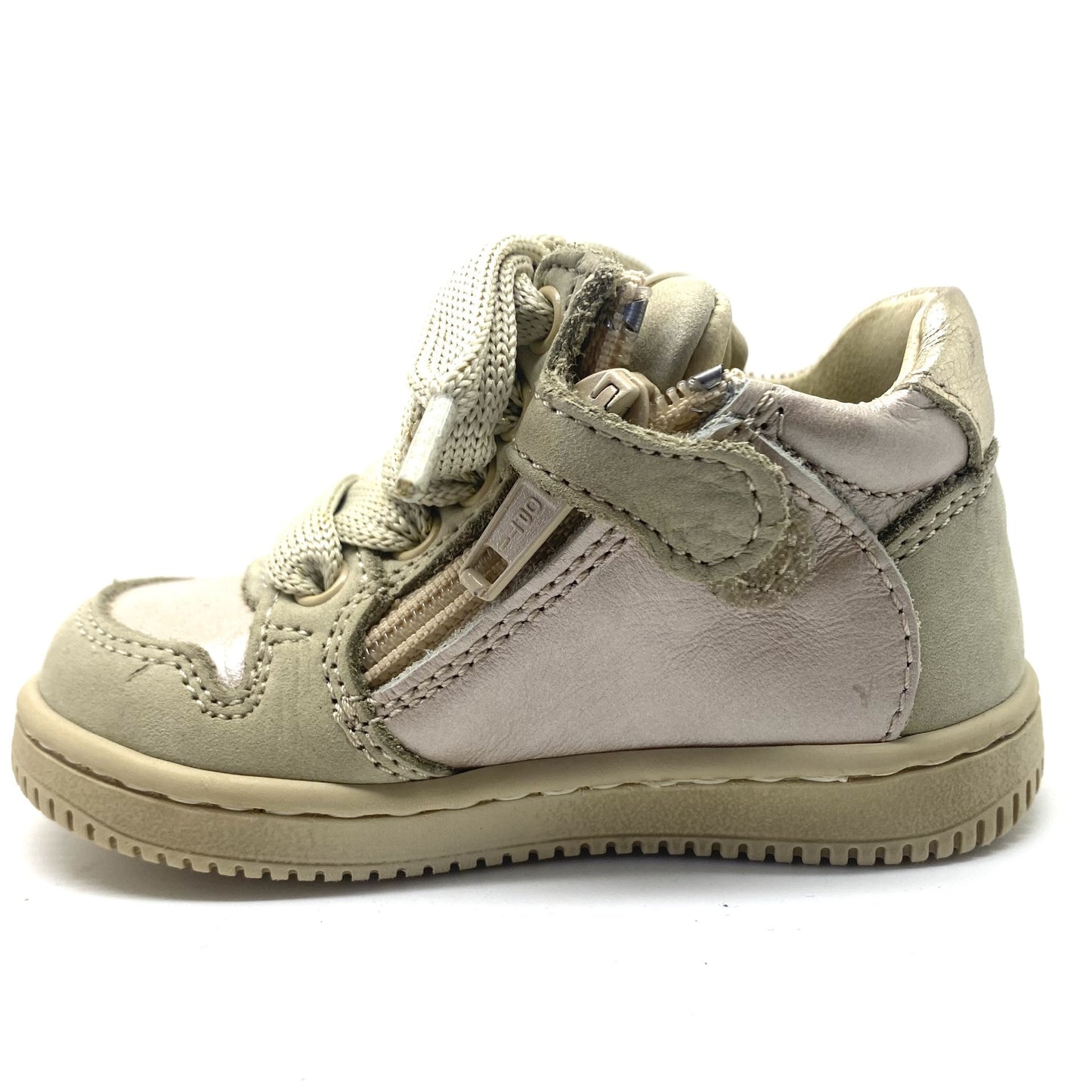 Stones and Bones beige sneakertje met veter en rits