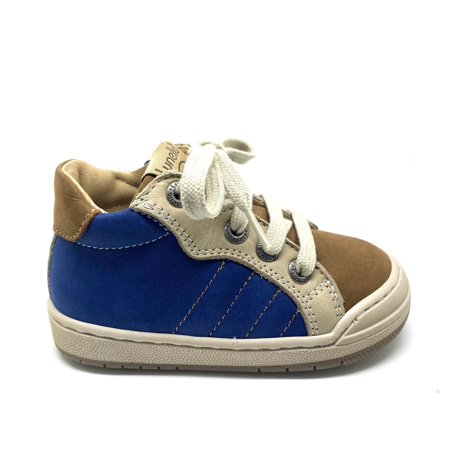 Lunella sneaker blauw en cognac