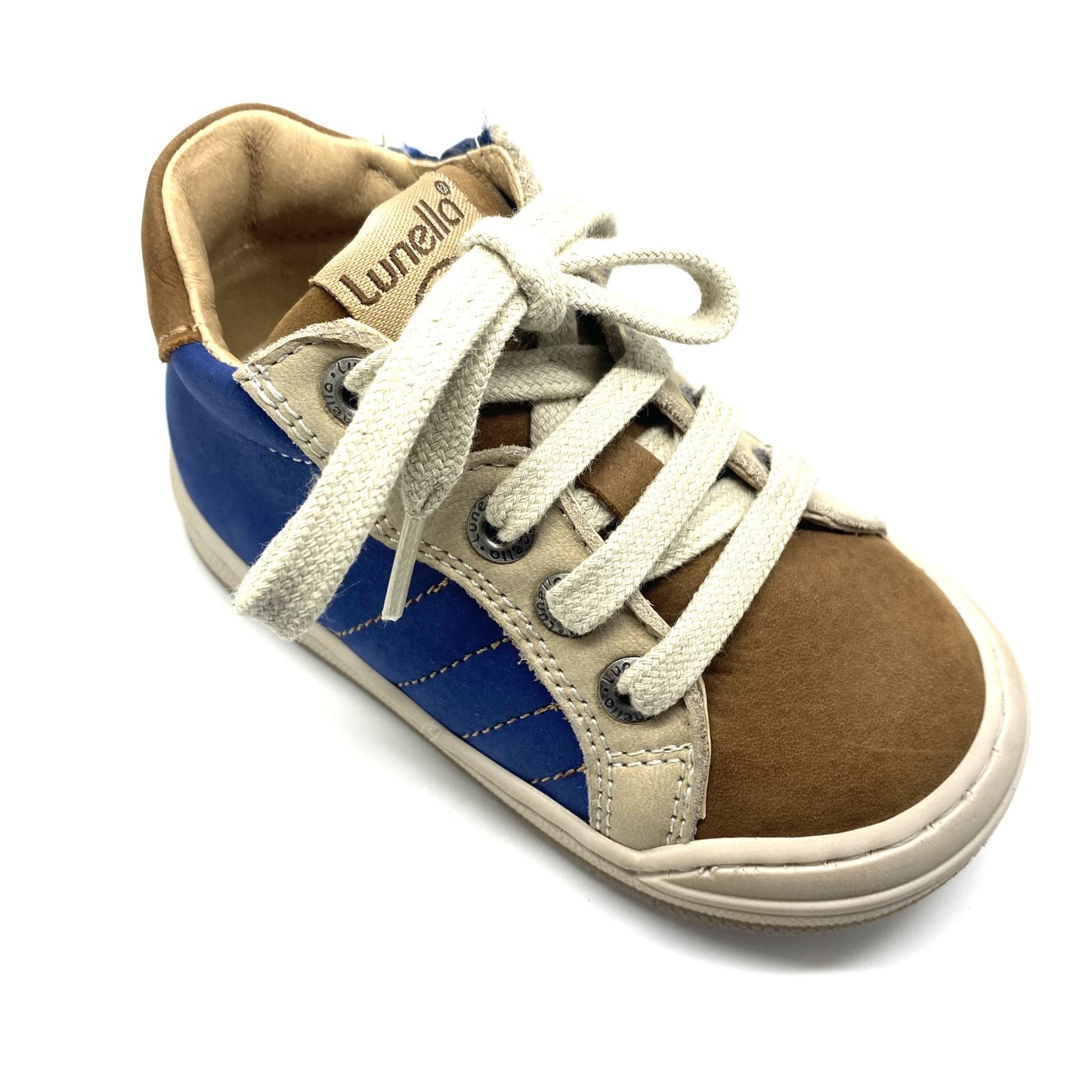 Lunella sneaker blauw en cognac