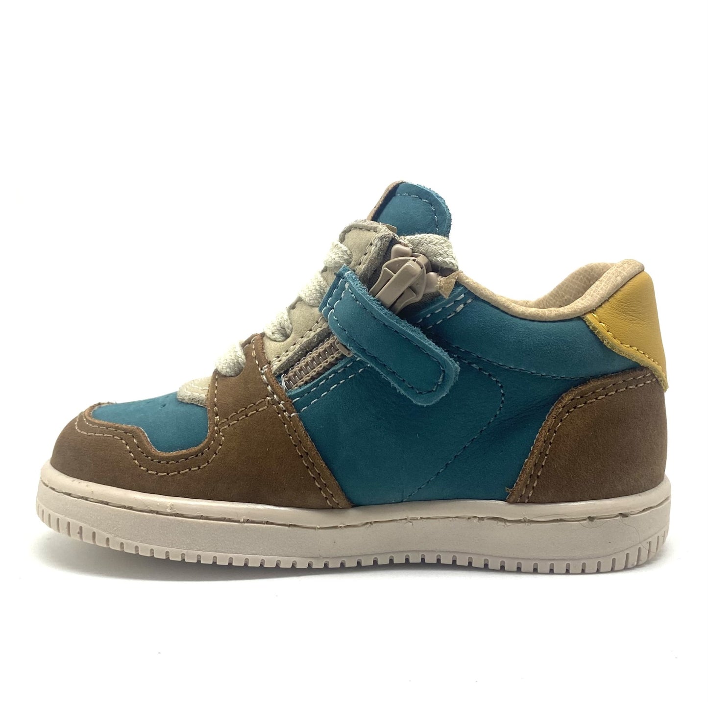 Lunella sneaker blauw oker bruin