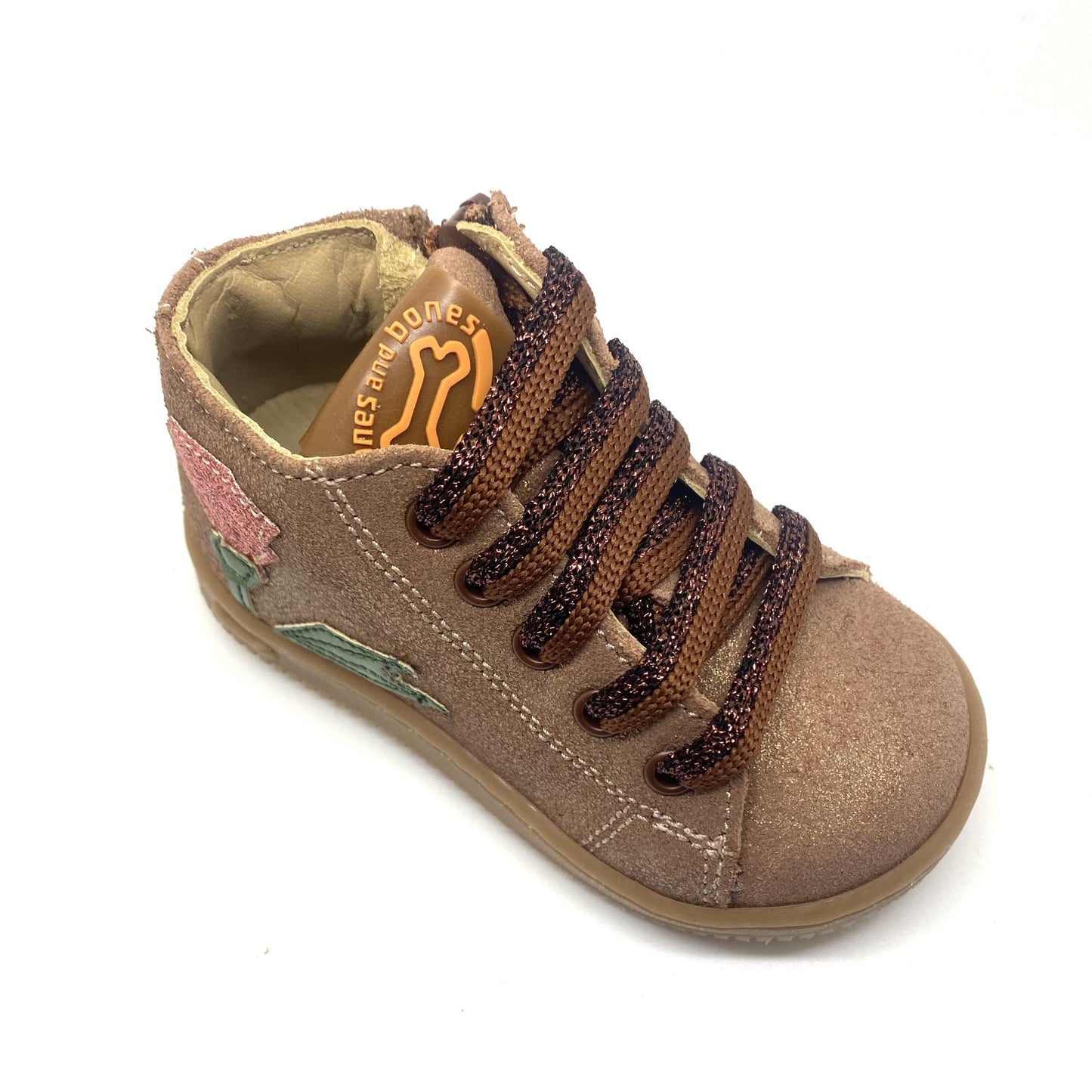 Stones and Bones NAJA schoentje cognac met bloem