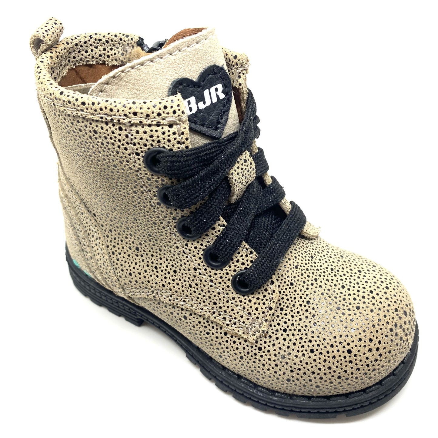 Bunnies bottine beige met zwarte bolletjes