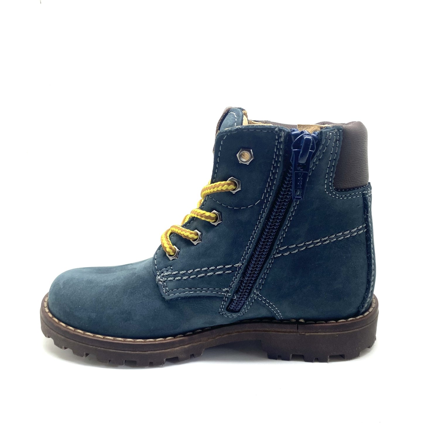 Lunella bottine blauw met veter en rits