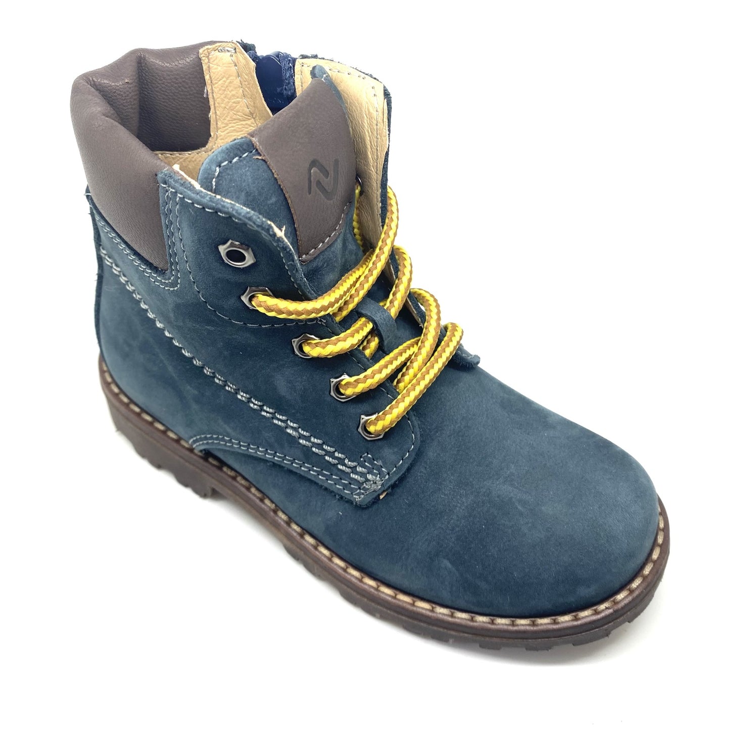 Lunella bottine blauw met veter en rits