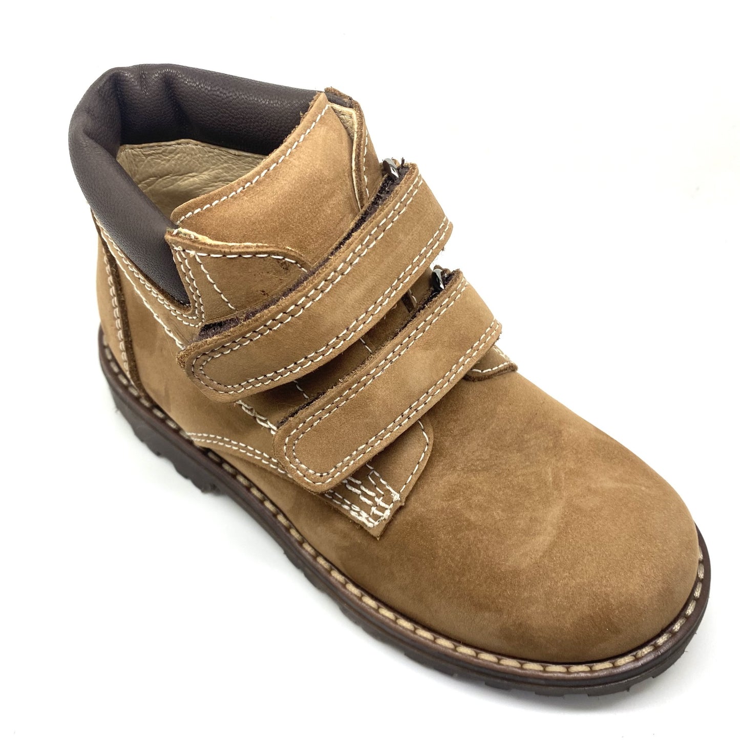 Lunella bottine bruin met velcro