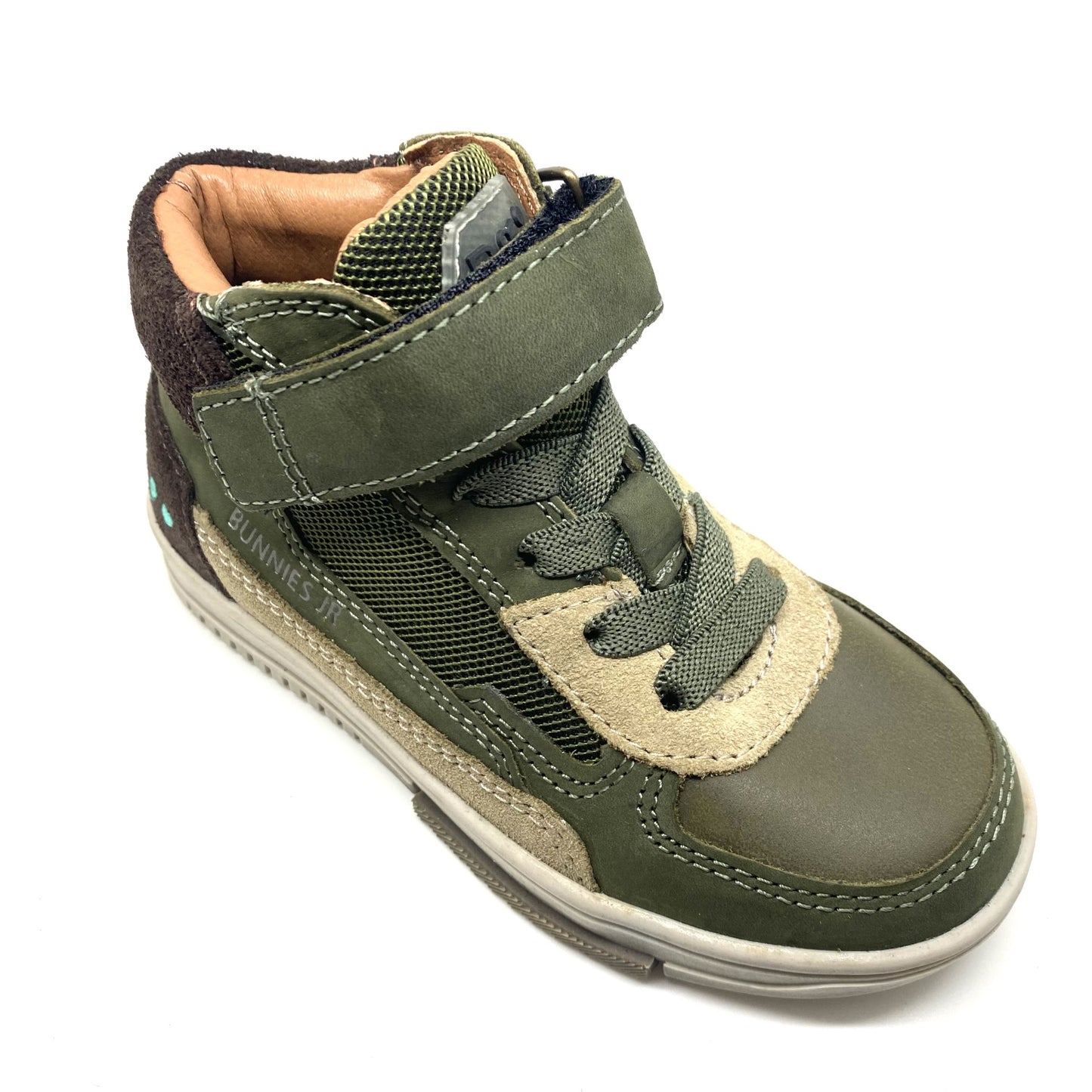 Bunnies groene sneaker met rek veters en velcro