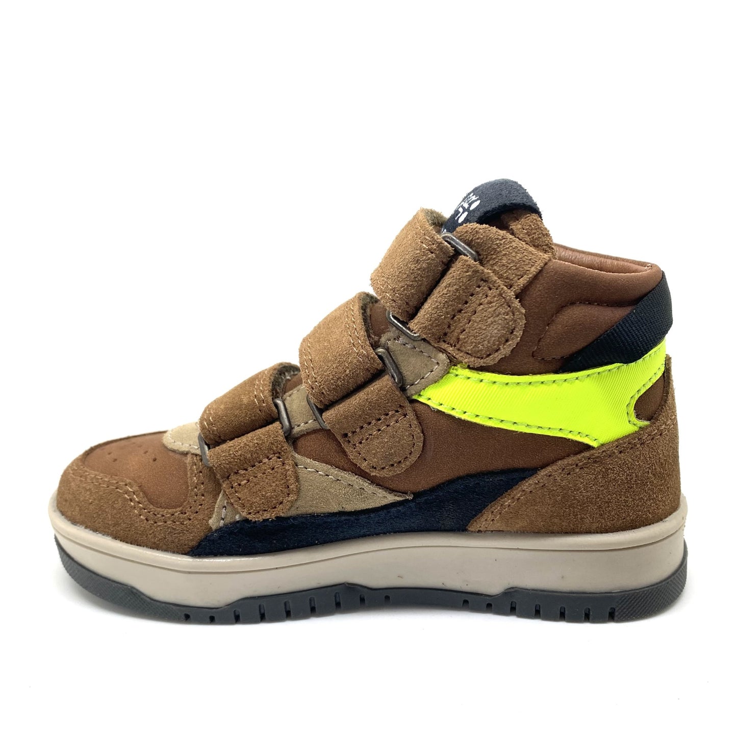 Bunnies velcro schoen met fluo geel