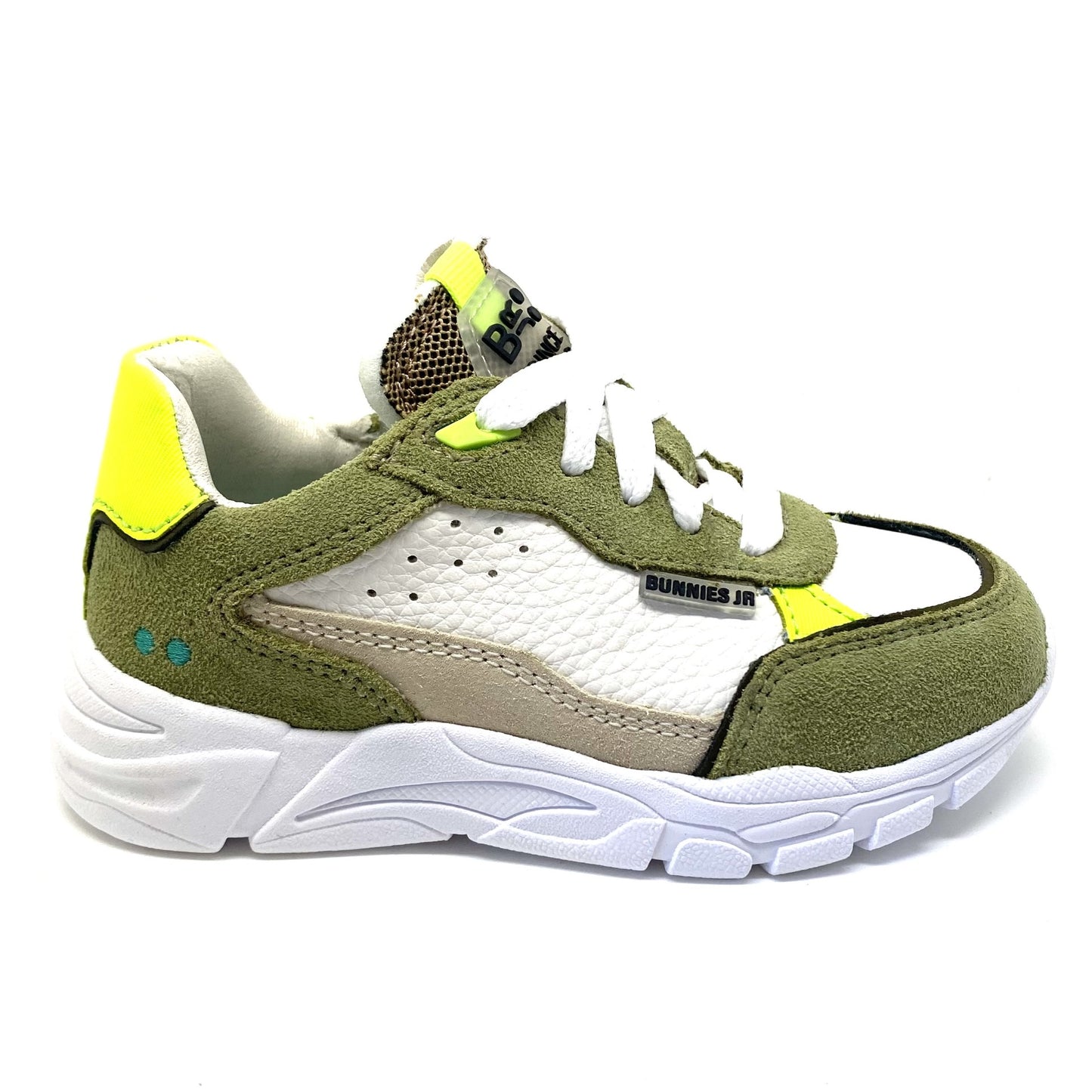 Bunnies runner kaki en fluo geel