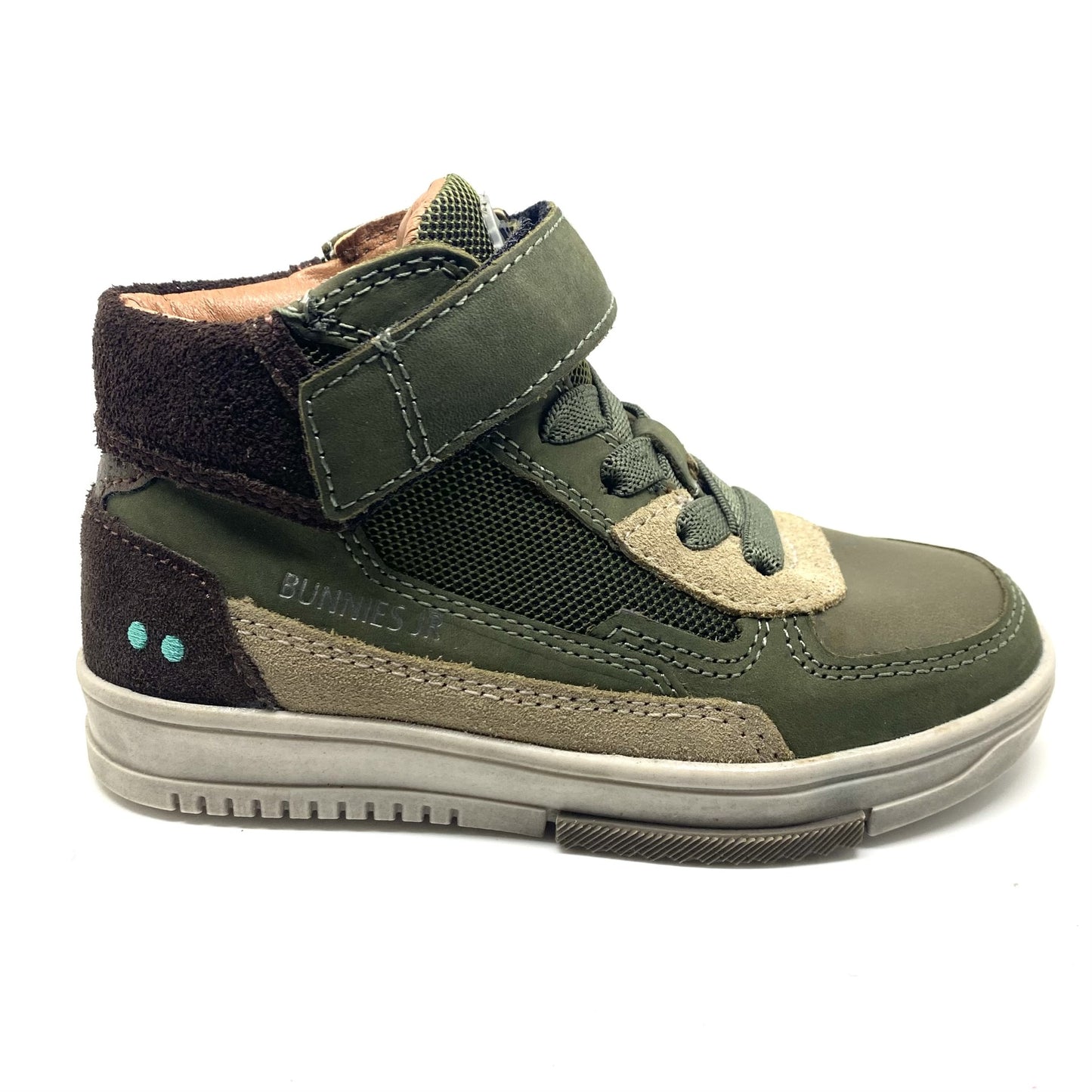 Bunnies groene sneaker met rek veters en velcro