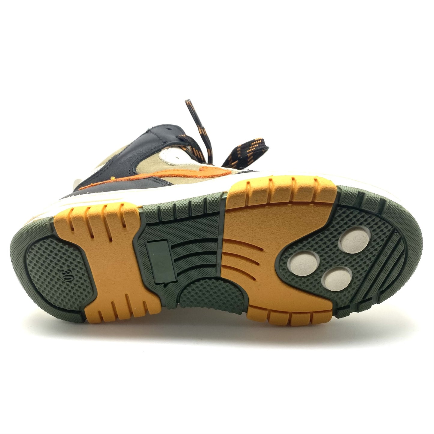Clic hoge sneaker wit blauw en oranje