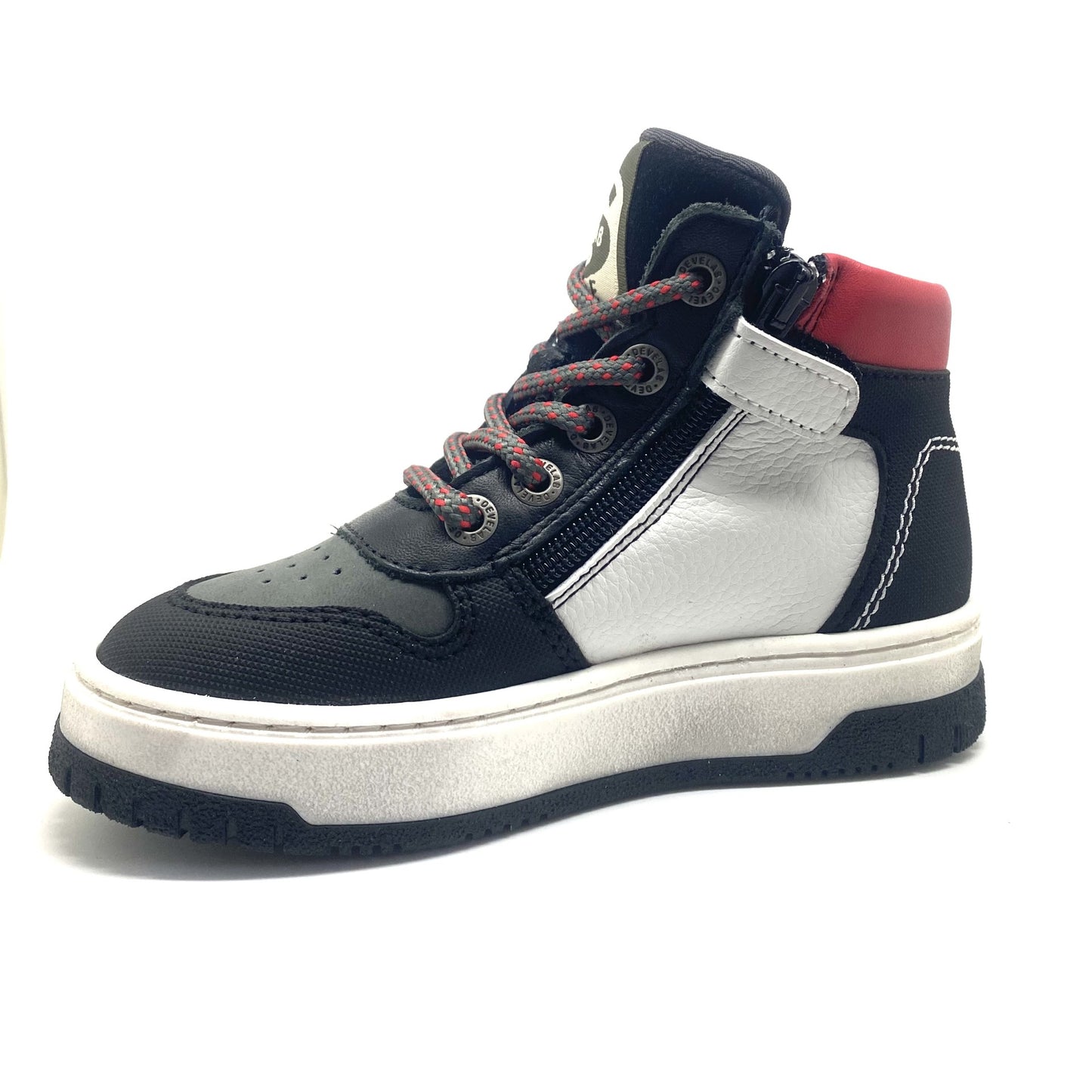 Develab hoge blauwe sneaker met plakkers
