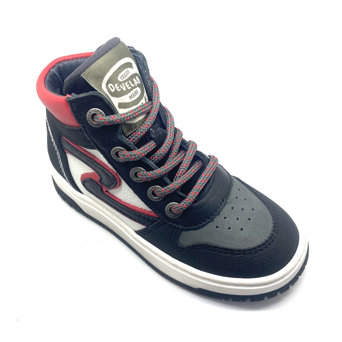 Develab hoge blauwe sneaker met plakkers