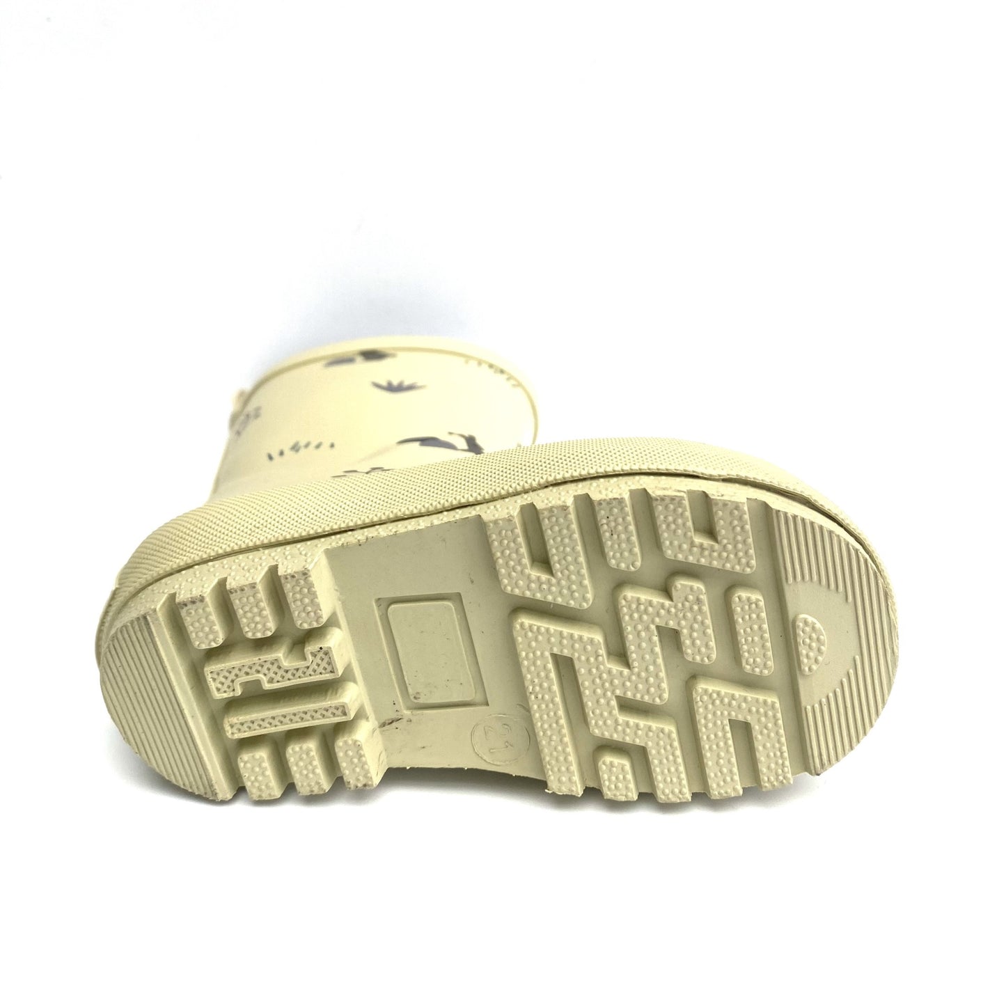 Fresk rubberen laars beige met print.