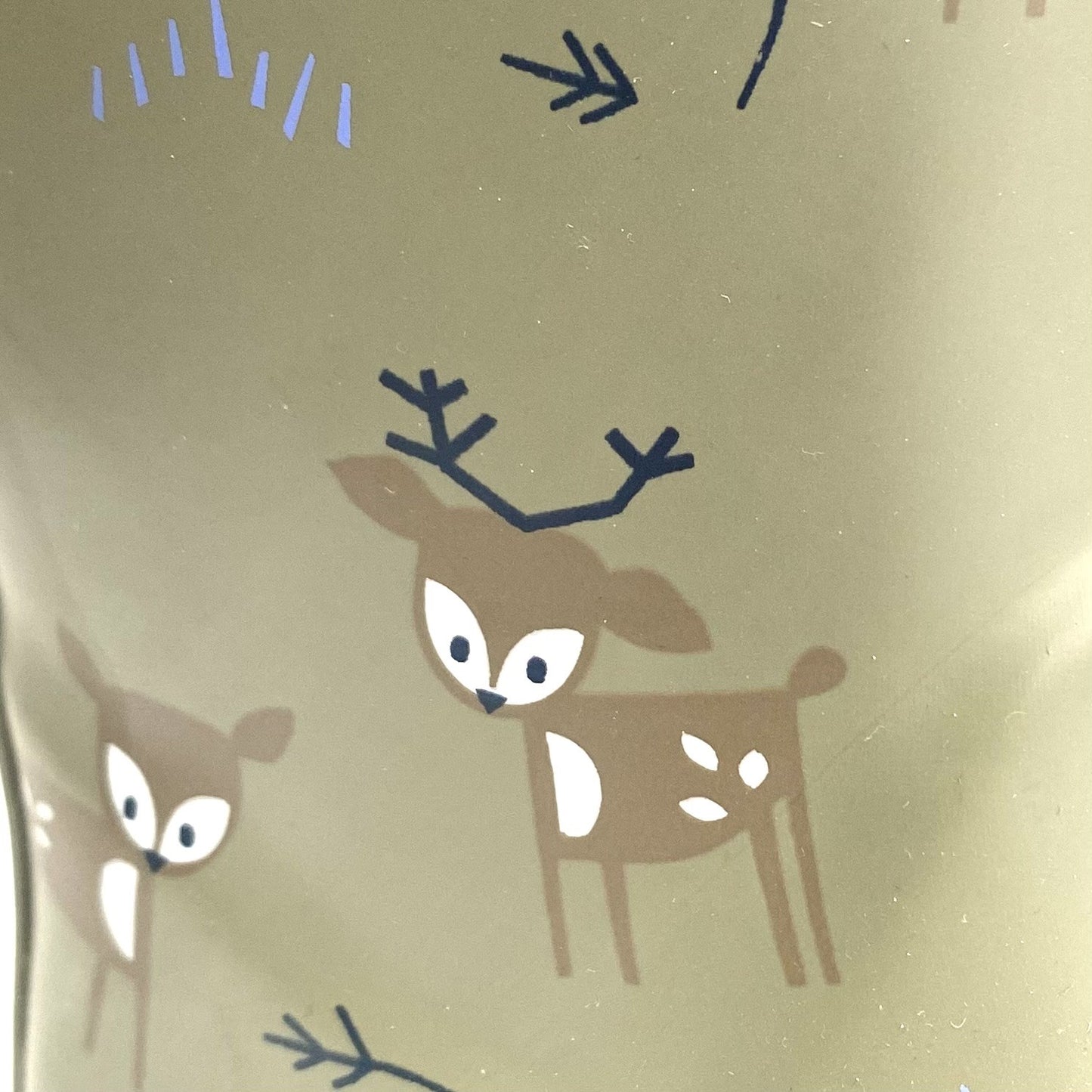 Fresk rubberen laars kaki met print.