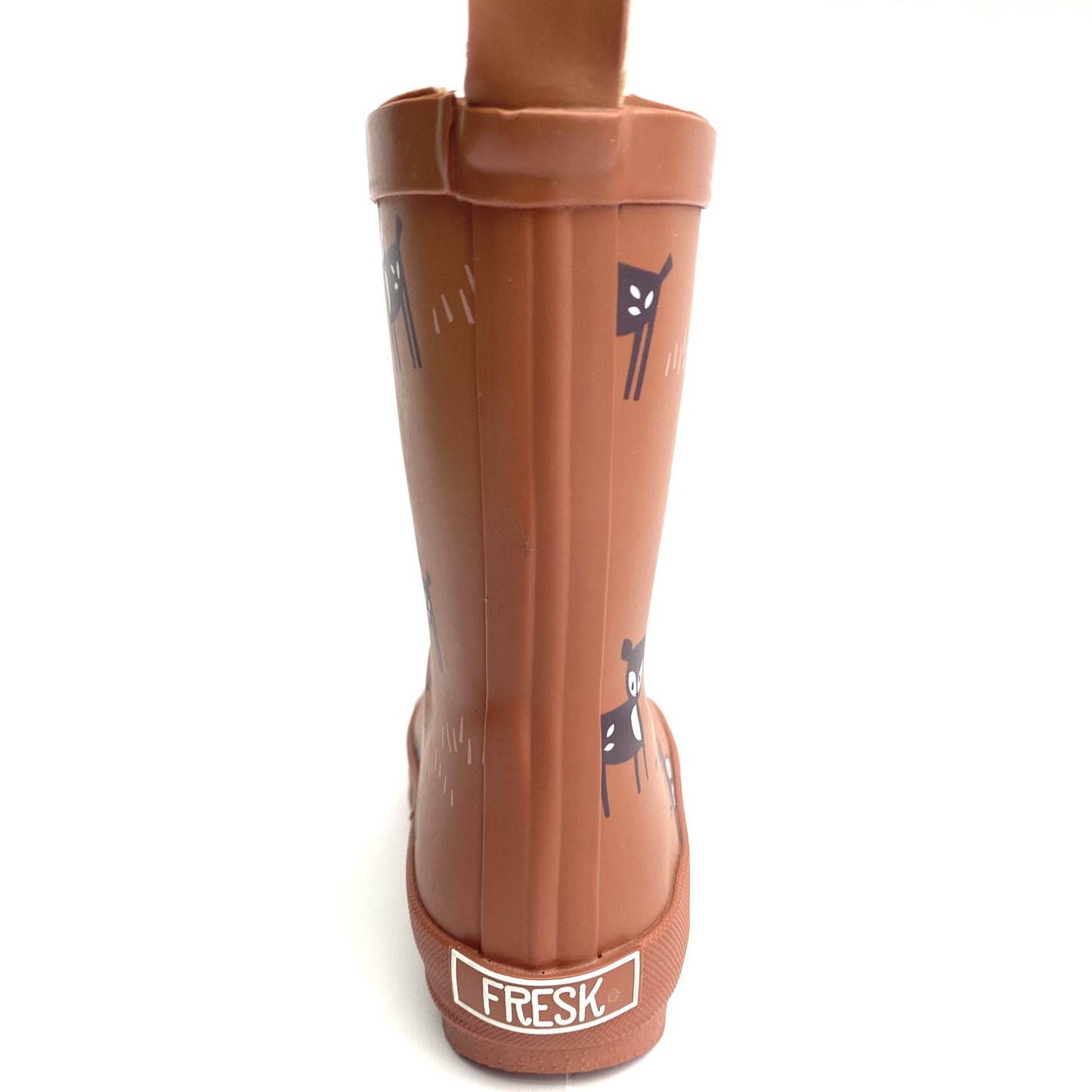Fresk rubberen laars bruin met print.