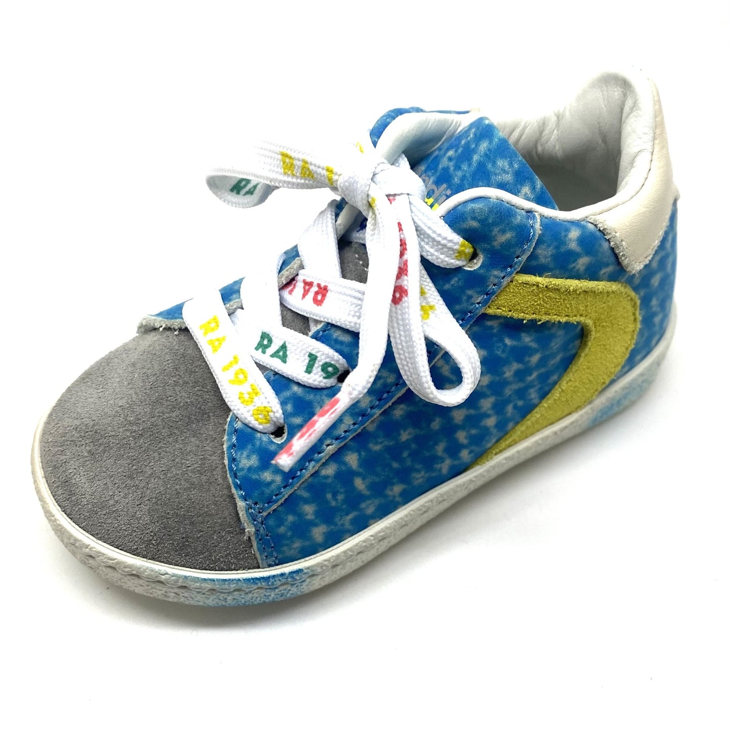 Rondinella sneaker blauw met geel accent