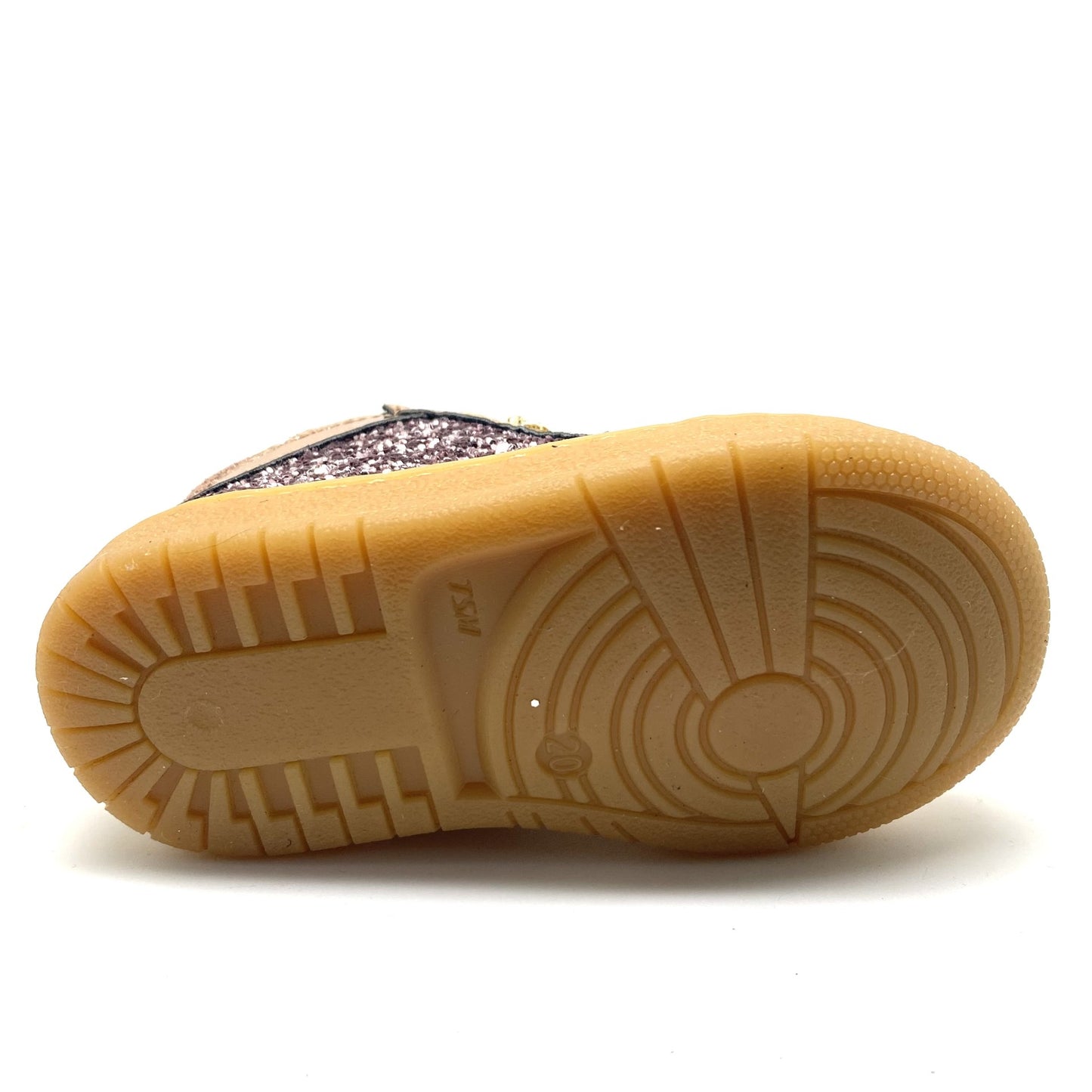 Lunella glitter sneaker met tip in metallic