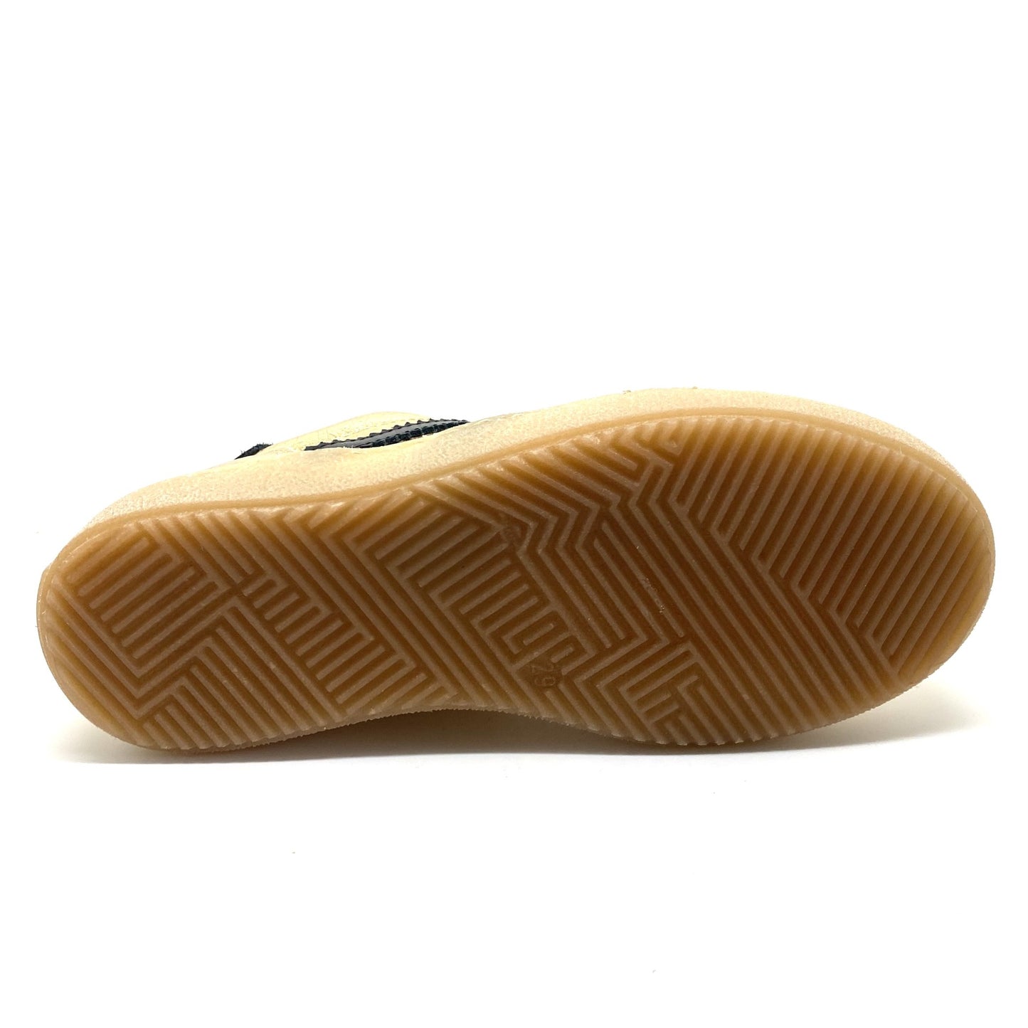 Lunella lage gouden sneaker met zwarte strepen