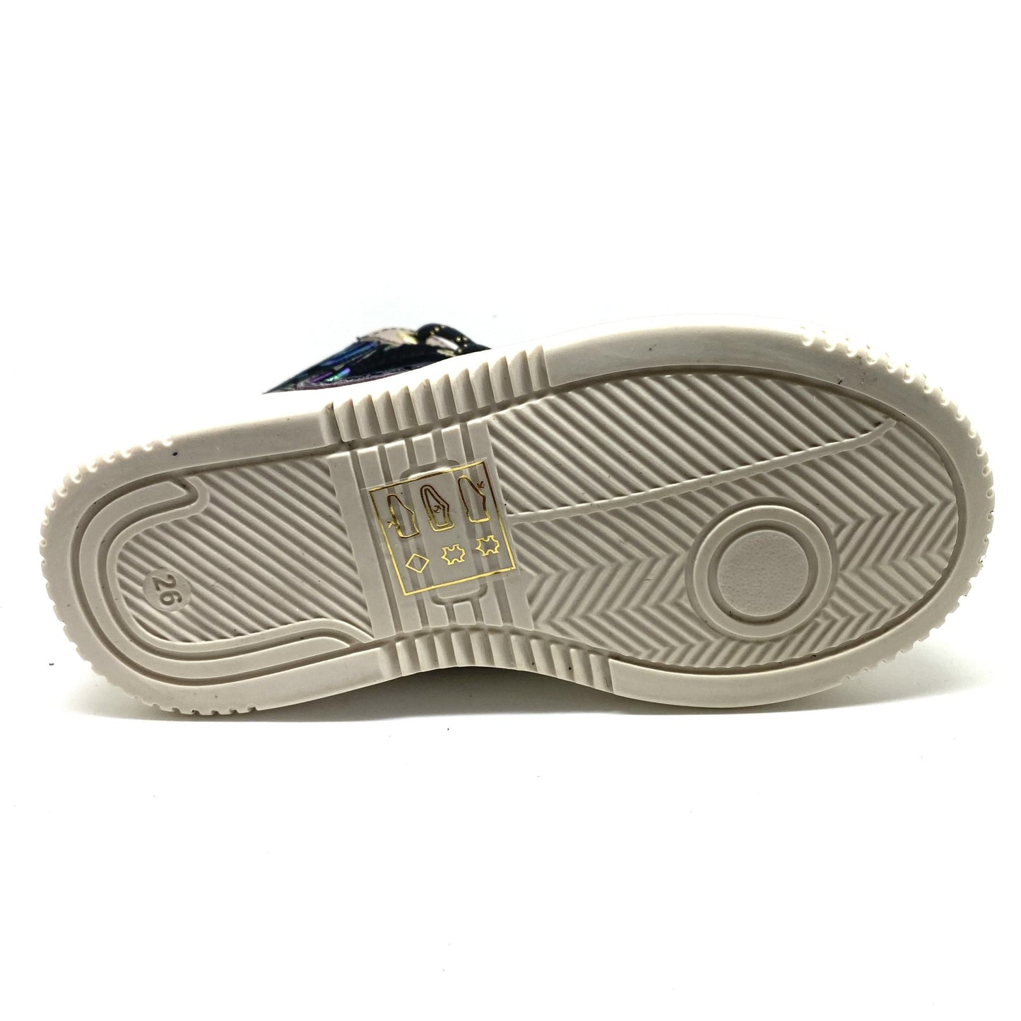 Develab hoge sneaker met zwart en een paars accent